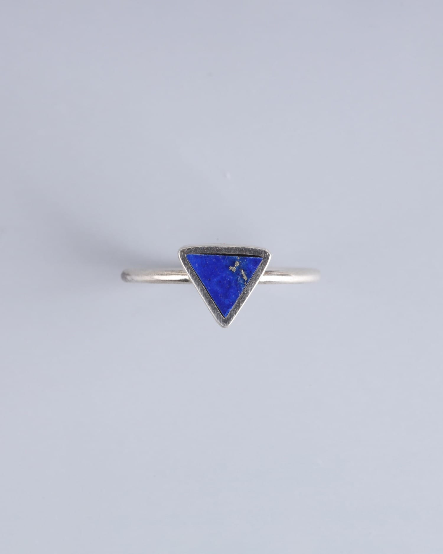 Minimalist Lapis Lazuli Triangle Ring