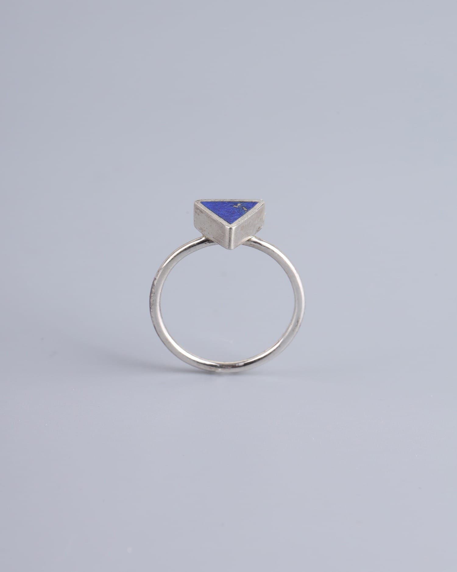 Minimalist Lapis Lazuli Triangle Ring