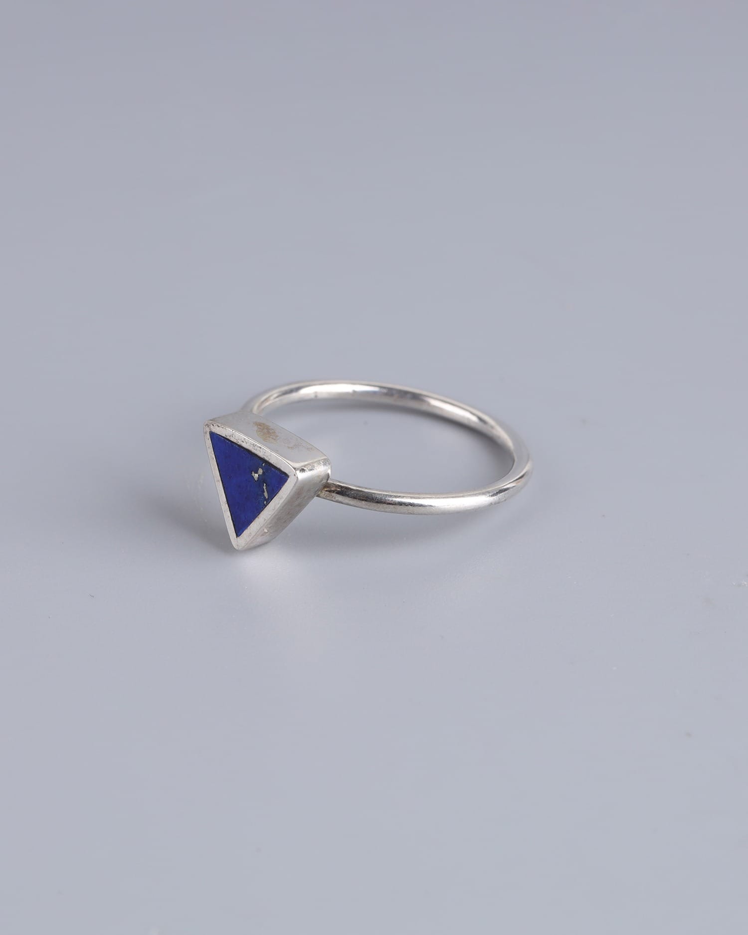 Minimalist Lapis Lazuli Triangle Ring