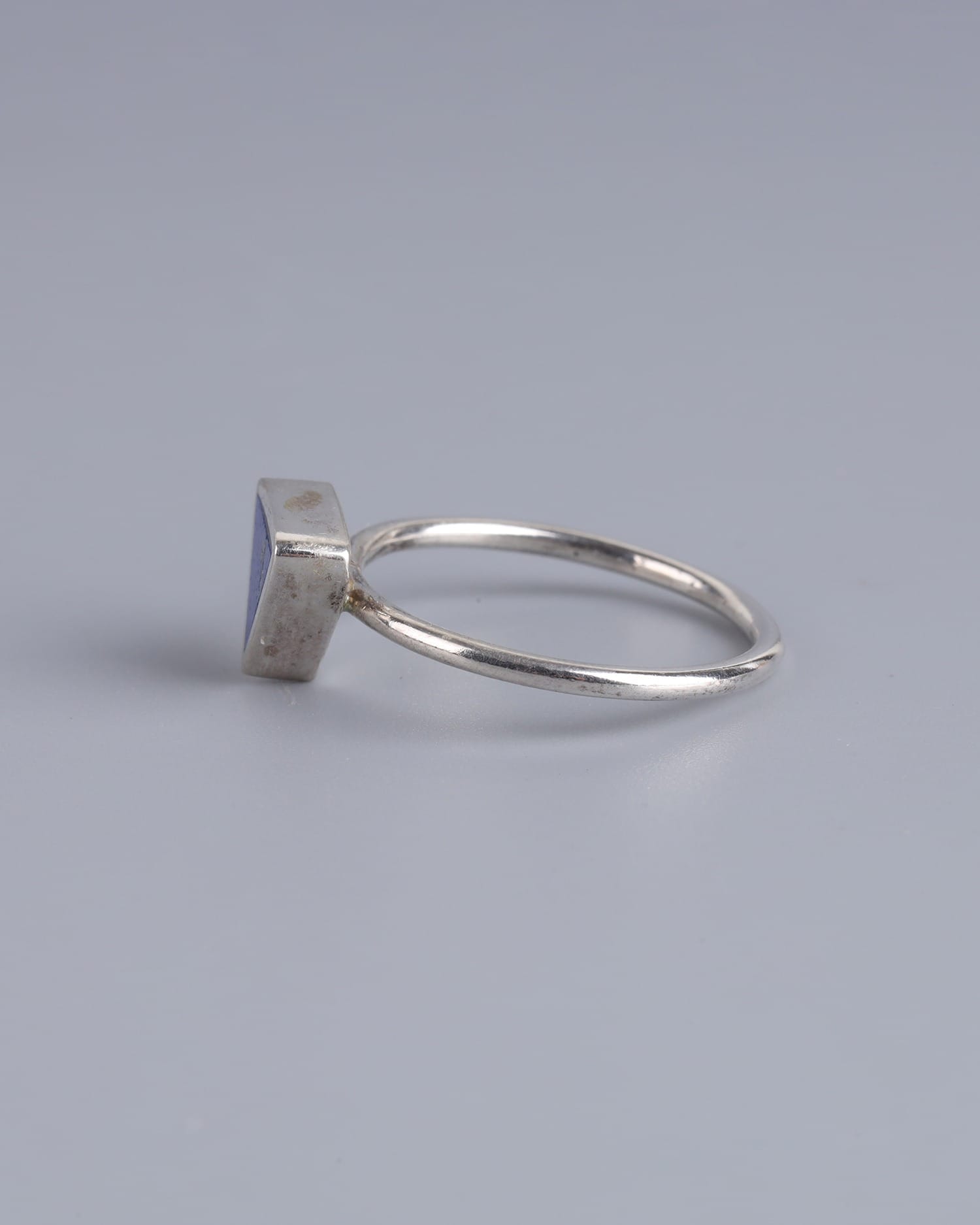 Minimalist Lapis Lazuli Triangle Ring
