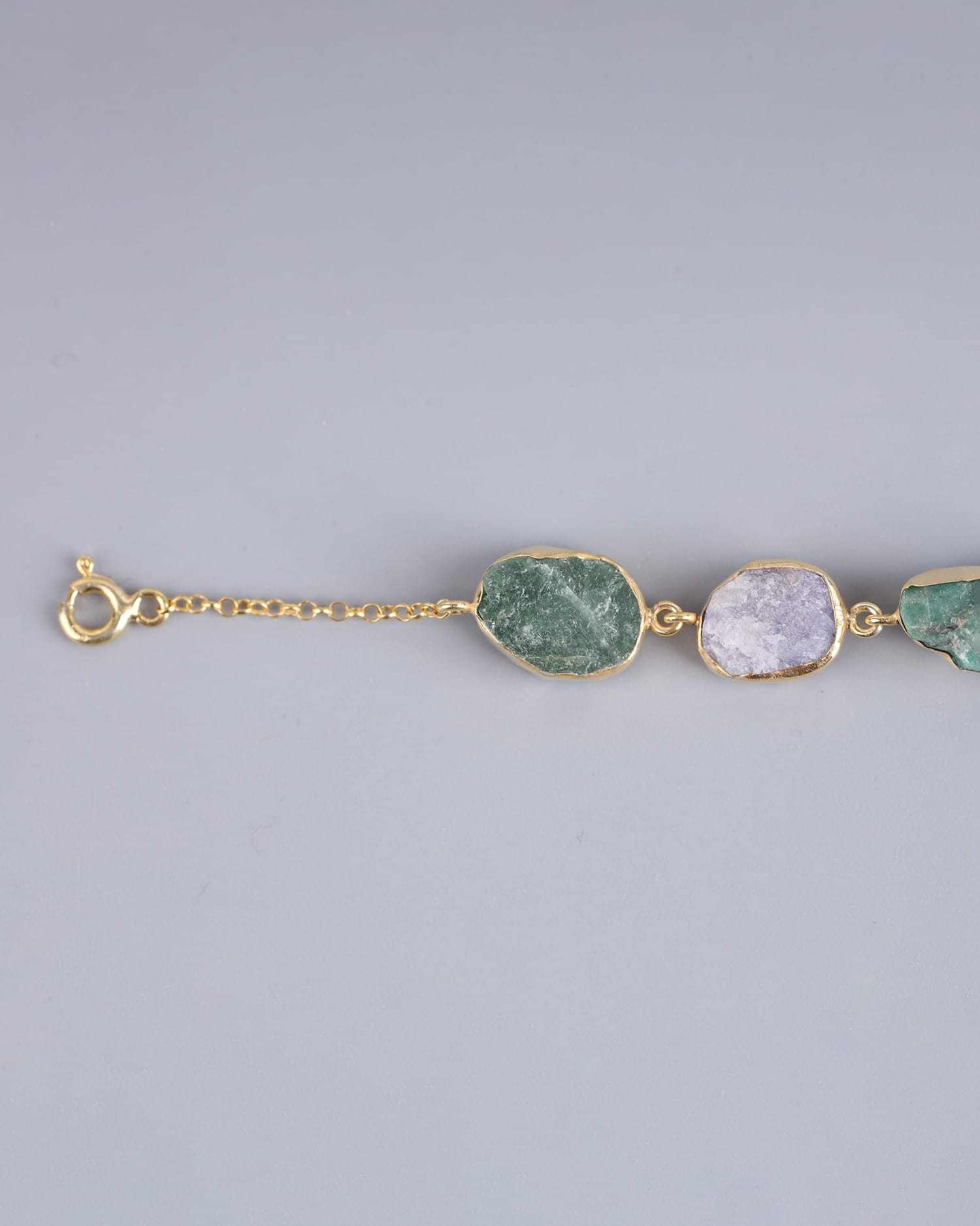 Gold Washed Silver Multi Gemstone Bracelet