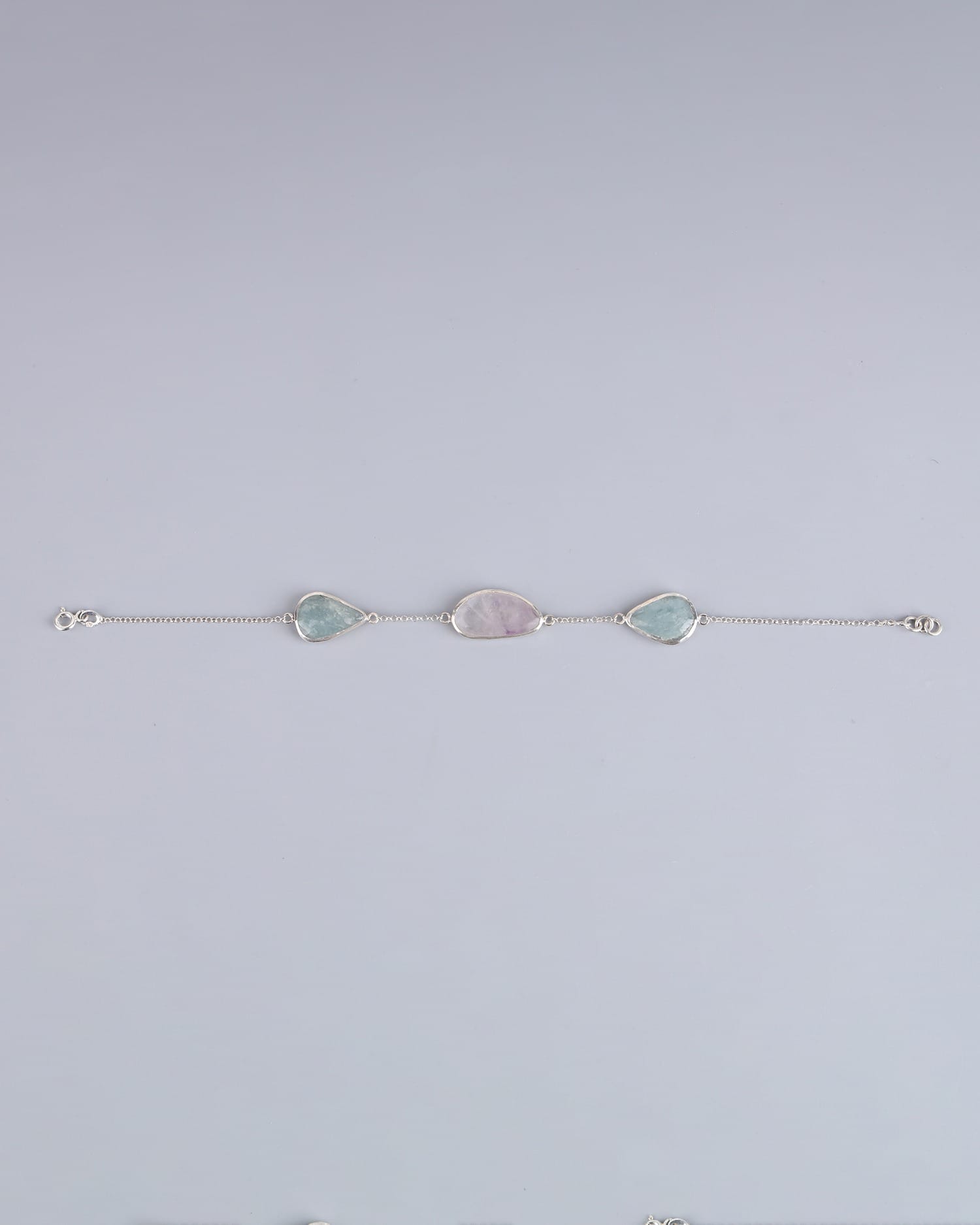 Amethyst & Aquamarine Silver Bracelet