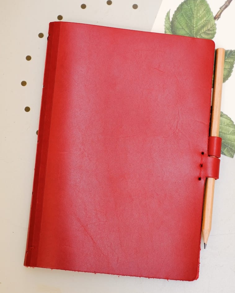 Handmade Leather Notebook – Artisan Journal with Pen Holder