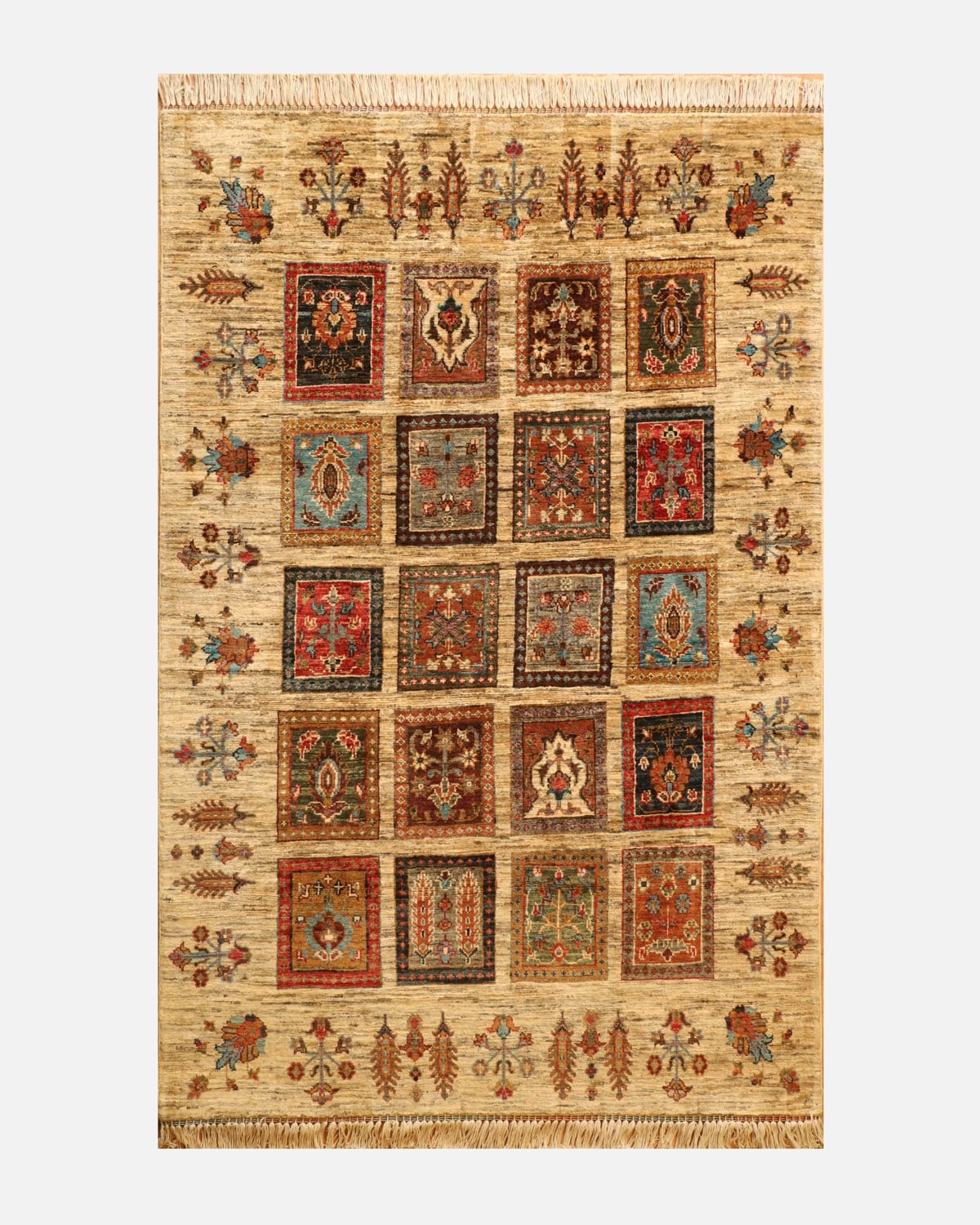 Handmade Ayeenah Afghan Rug – Wool & Cotton, Hand-Knotted, 1.50x2.50 meters