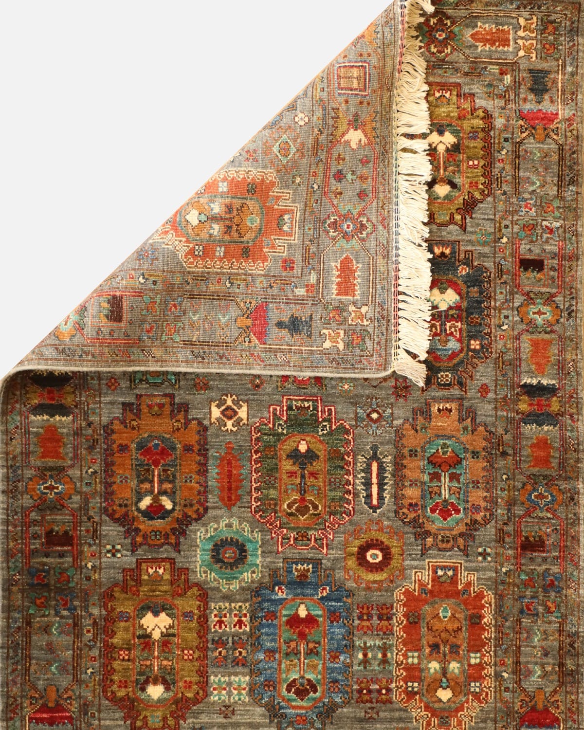 Handcrafted Afghan Wool & Cotton Rug – Vibrant Old Sultani Design with Intricate Detailing | 1.50x2m (35x40 inches)"