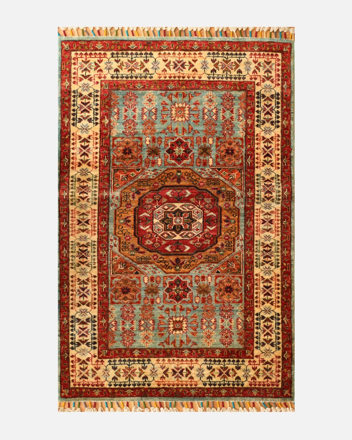 Traditional Afghan Mamlok Rug 1x2 - Hand Knotted Wool & Cotton Area Rug- Unique Afghan Carpet