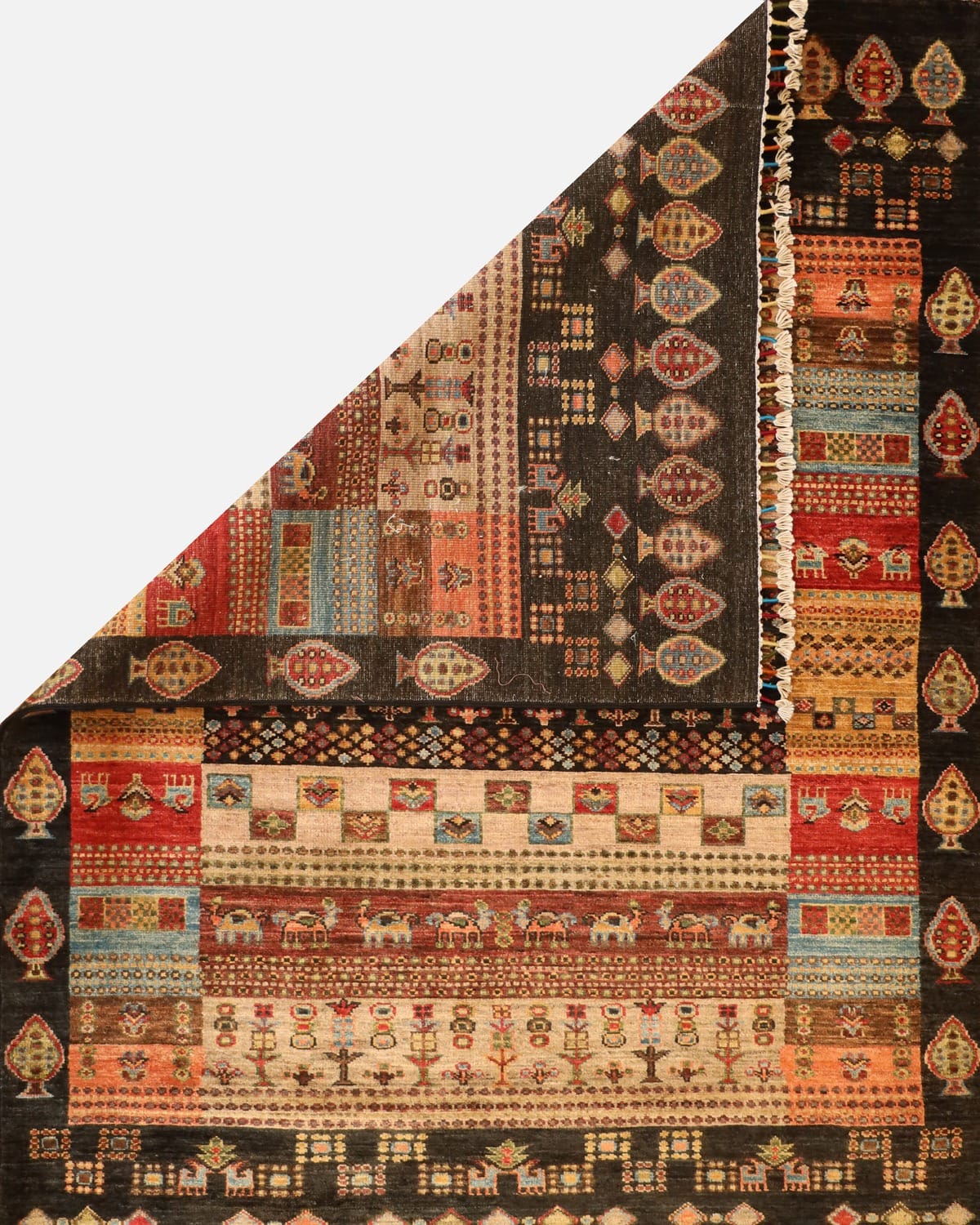 Antique Rug Handmade Khorjeen Tribal Area Rug
