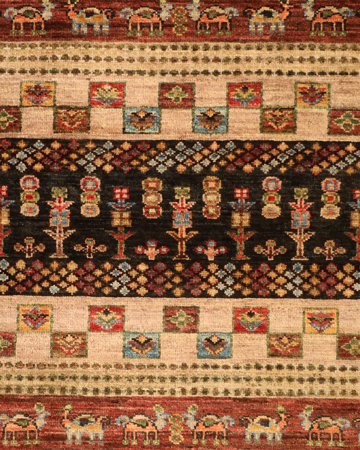 Antique Rug Handmade Khorjeen Tribal Area Rug