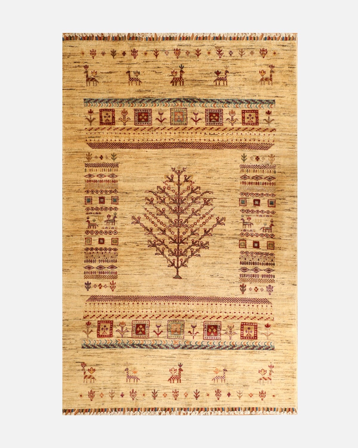 Afghan Tree Rug - Hand-Knotted Wool Rug