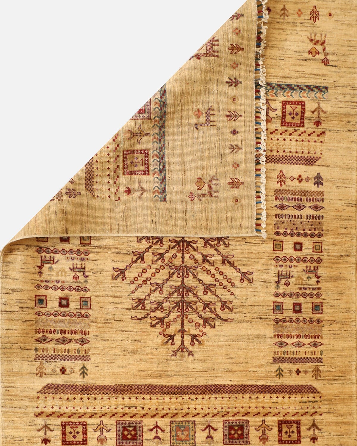Afghan Tree Rug - Hand-Knotted Wool Rug