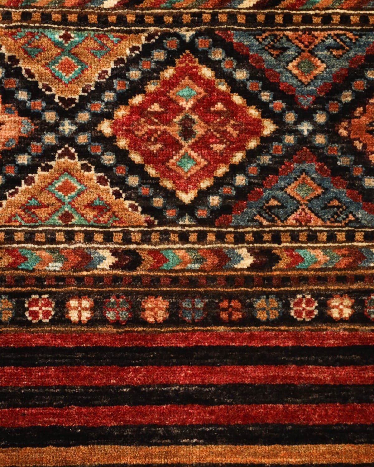 Khorjeen Modern Afghan Rug  Hand-Knotted Wool Traditional Oriental Design Area Rug