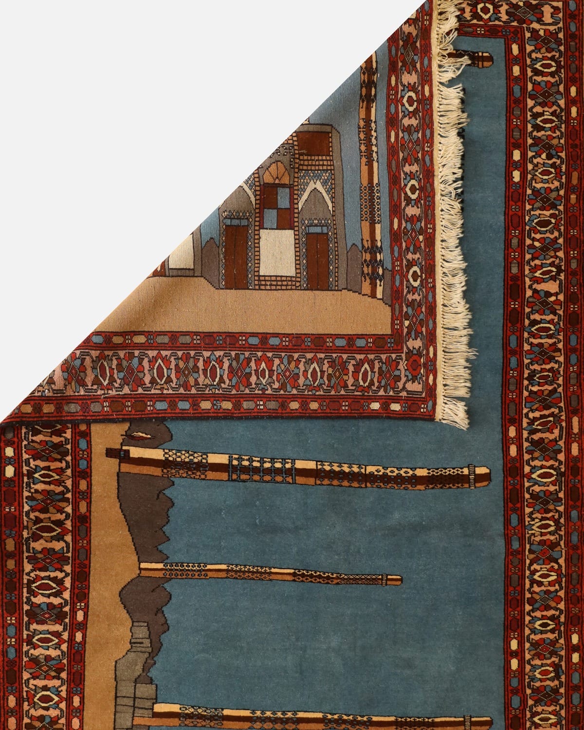 Herat Historical Artwork Rug Hand Knotted Wool, Afghan Cultural Heritage Rug, 50x50 Inches