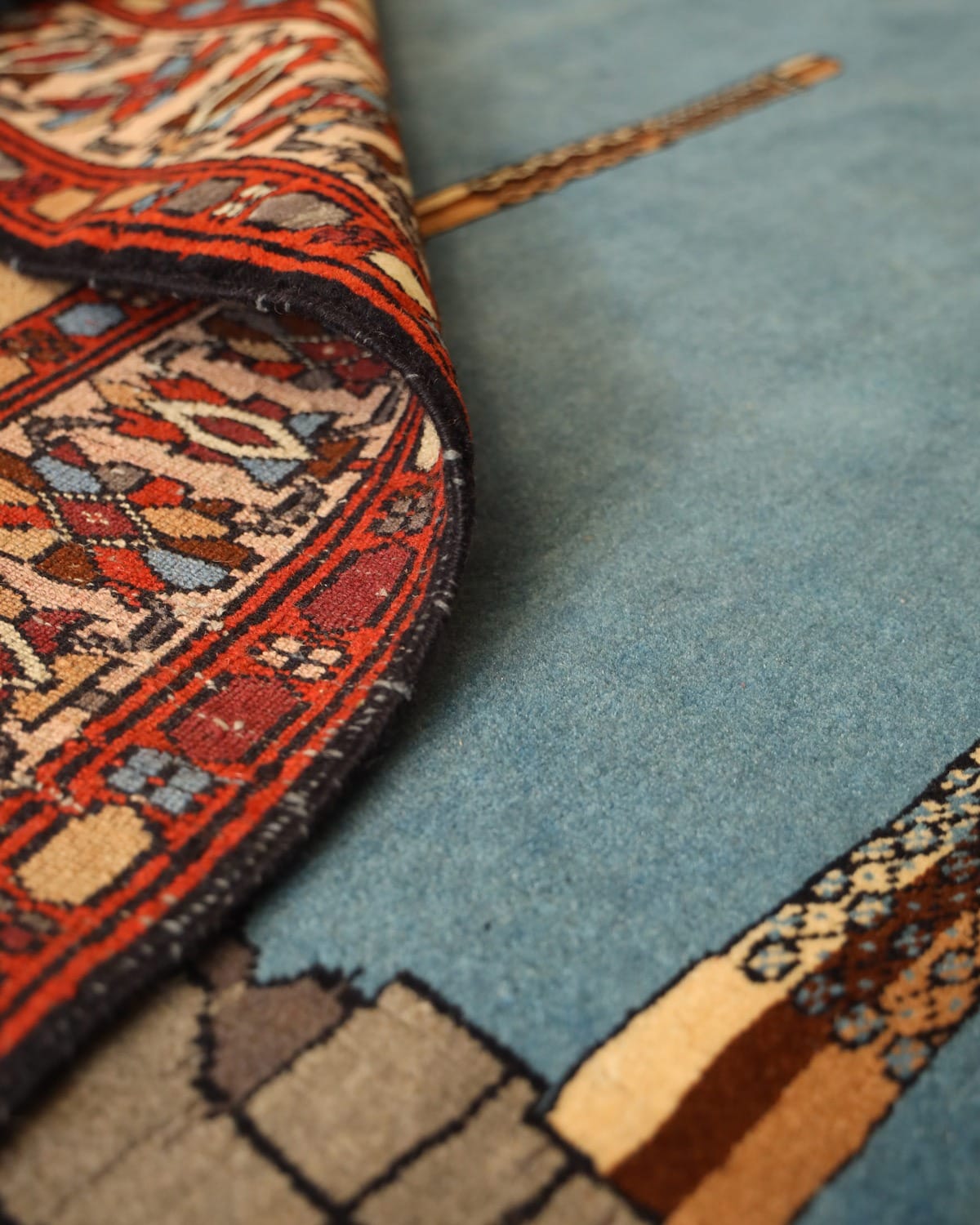 Herat Historical Artwork Rug Hand Knotted Wool, Afghan Cultural Heritage Rug, 50x50 Inches