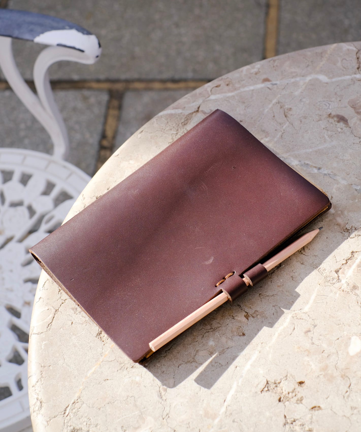 Handmade Leather Notebook – Artisan Journal with Pen Holder