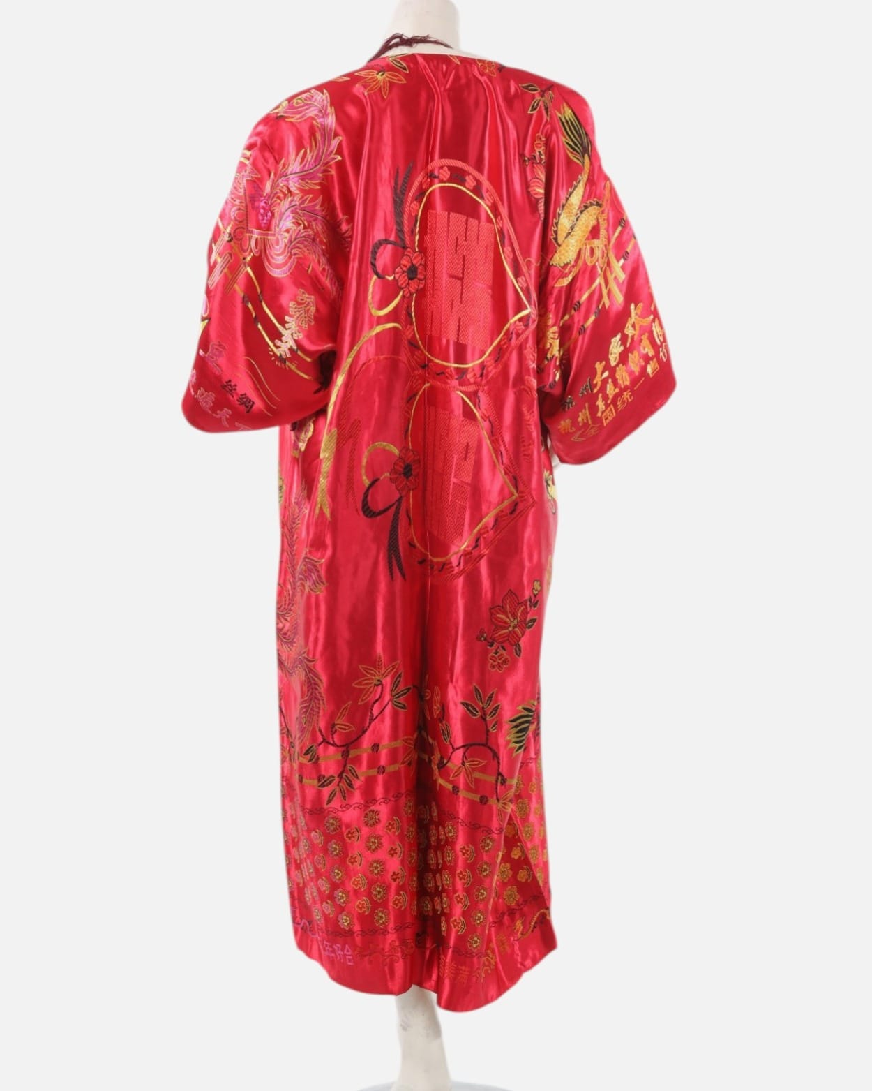 Red Silk Tajik Chapan – Handmade Central Asian Cultural Coat