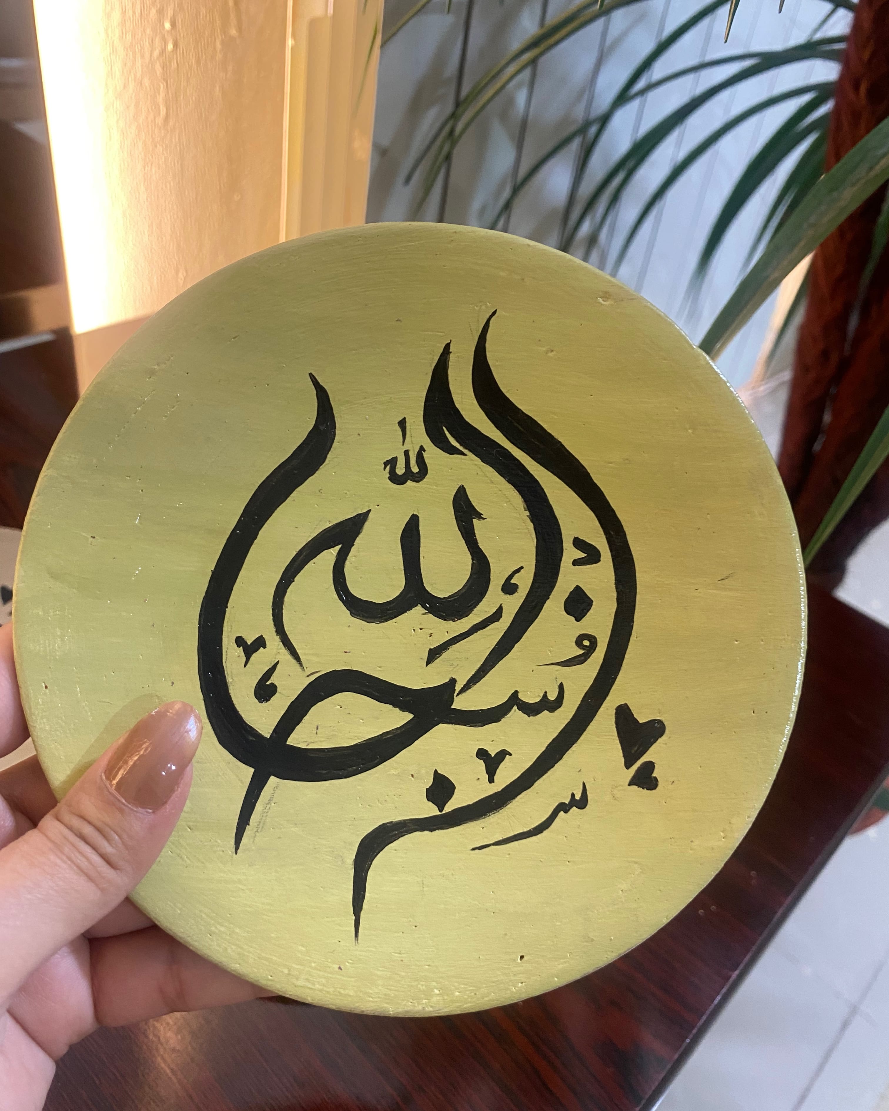 Hand-painted pottery wall plate, Set of 3