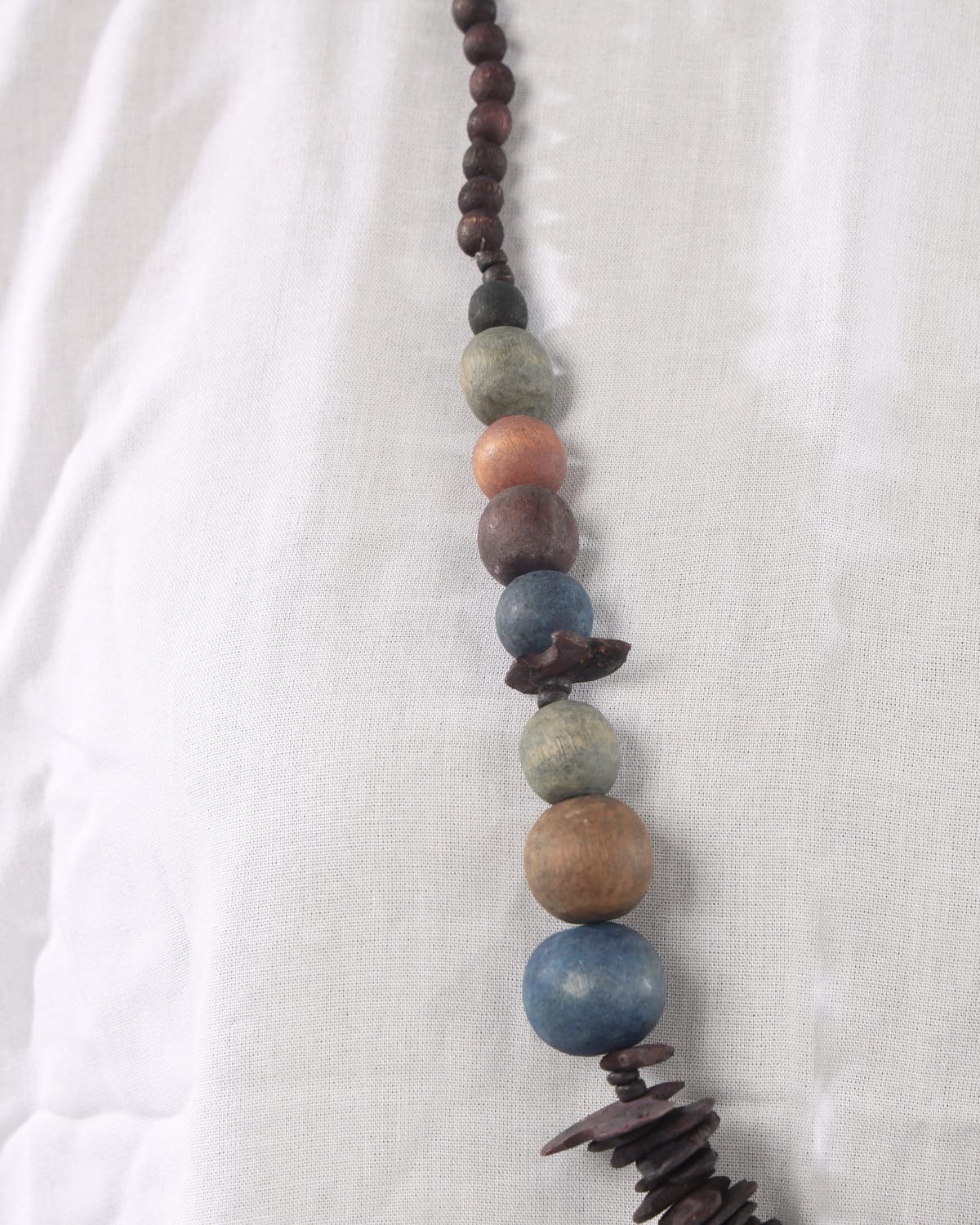 Wooden Bead Necklace – Natural Multi-Color Artisan Statement Jewelry