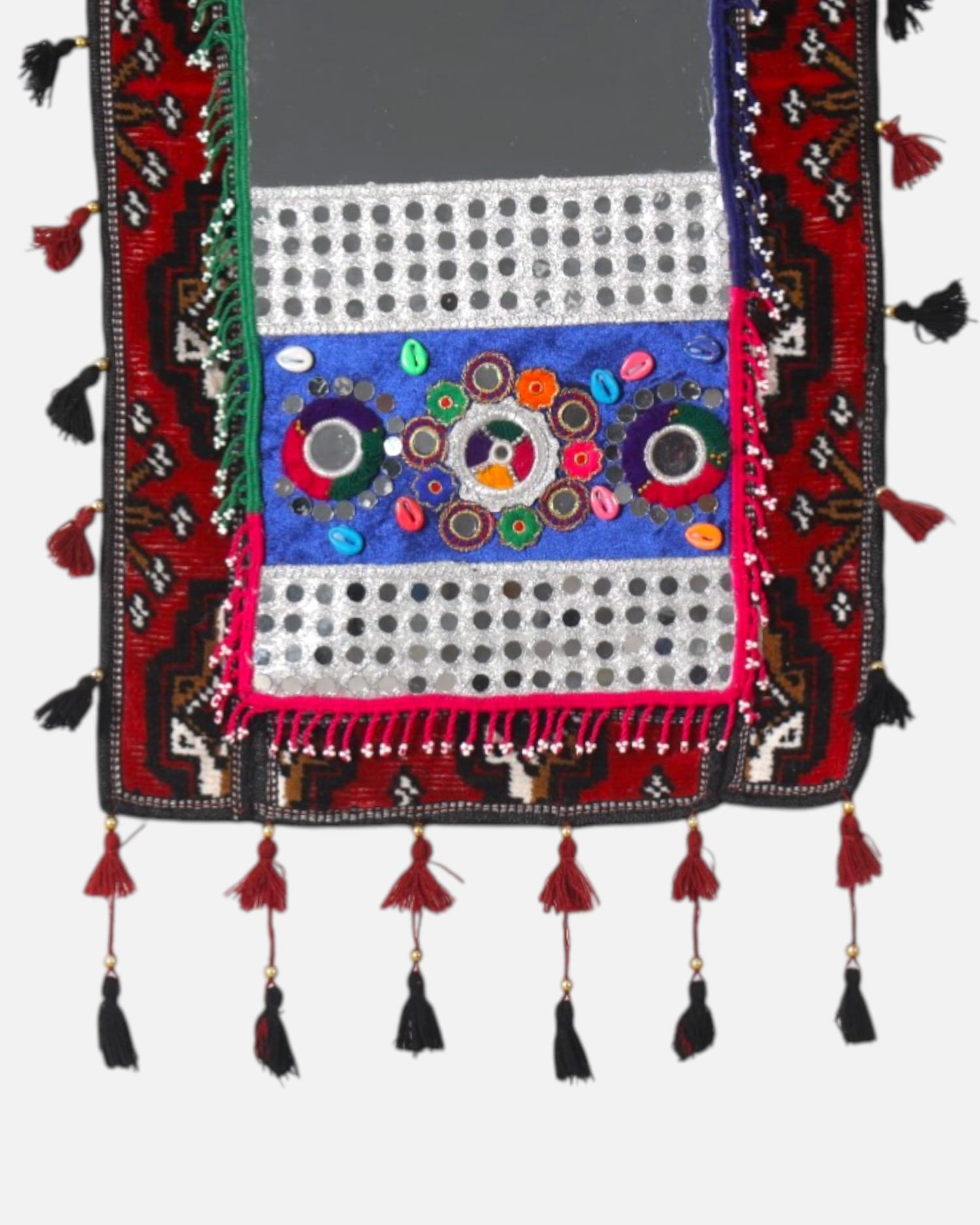 Decorative Mirror – Traditional Kilim & Embroidered Wall Hanging