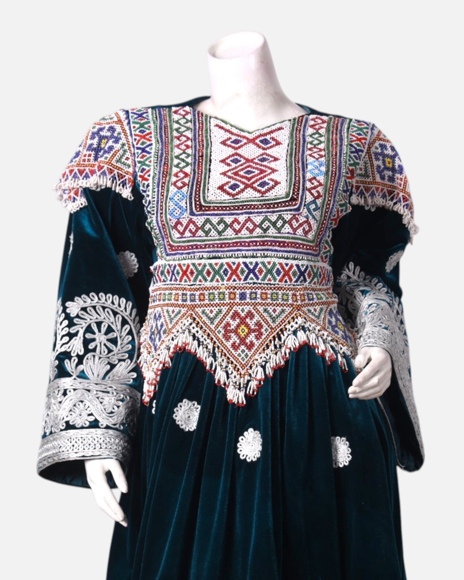 Charmadozi Velvet Dress – Hand-Embroidered Velvet Dress with Traditional Afghan Details