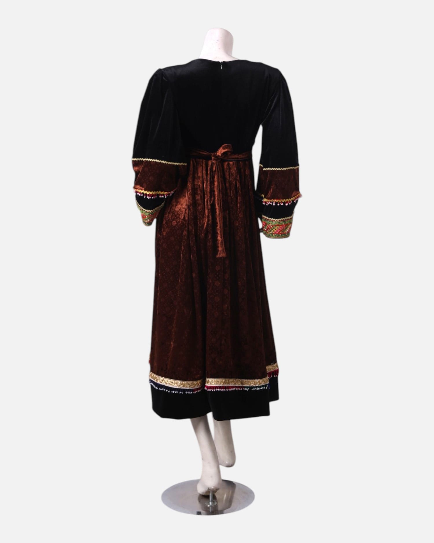 Handmade Afghan Velvet Dress | Traditional Embroidered Wedding Dress