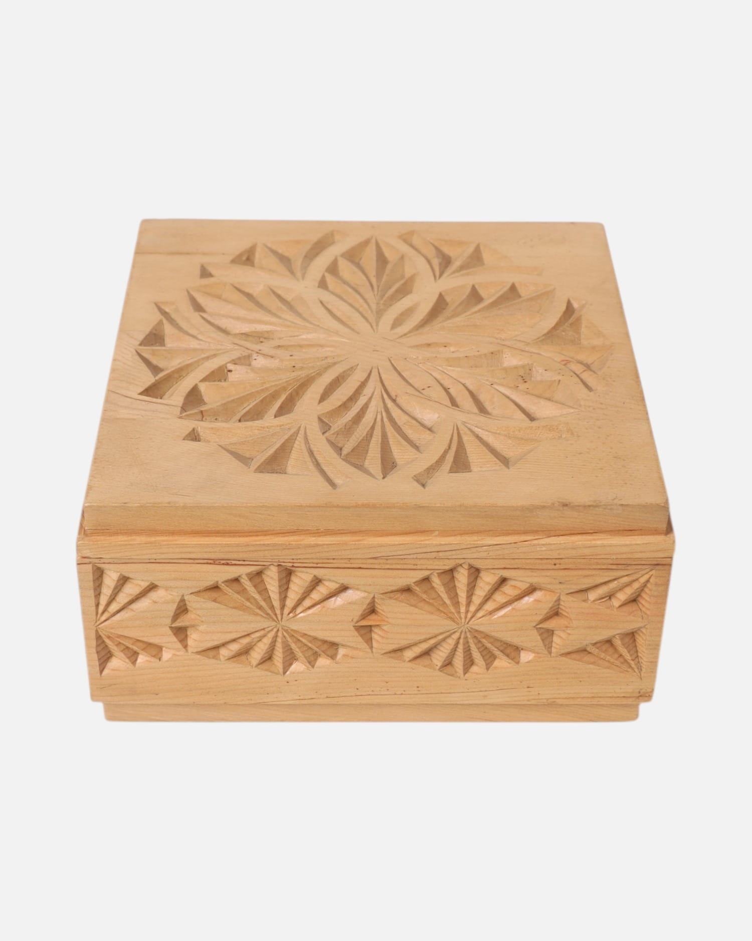 Jewelry Gift Box – Handcrafted Wooden Box with Intricate Carving