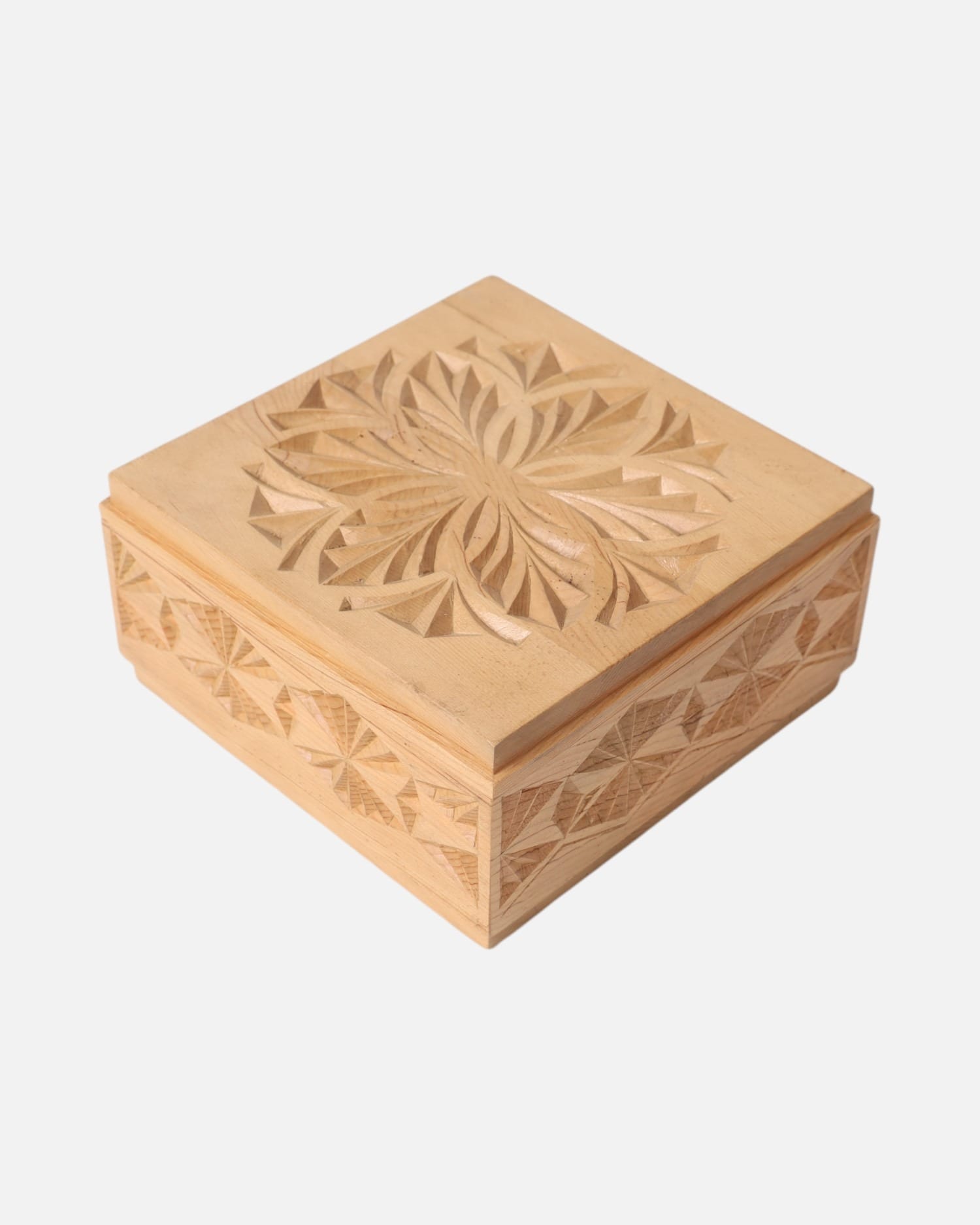 Jewelry Gift Box – Handcrafted Wooden Box with Intricate Carving