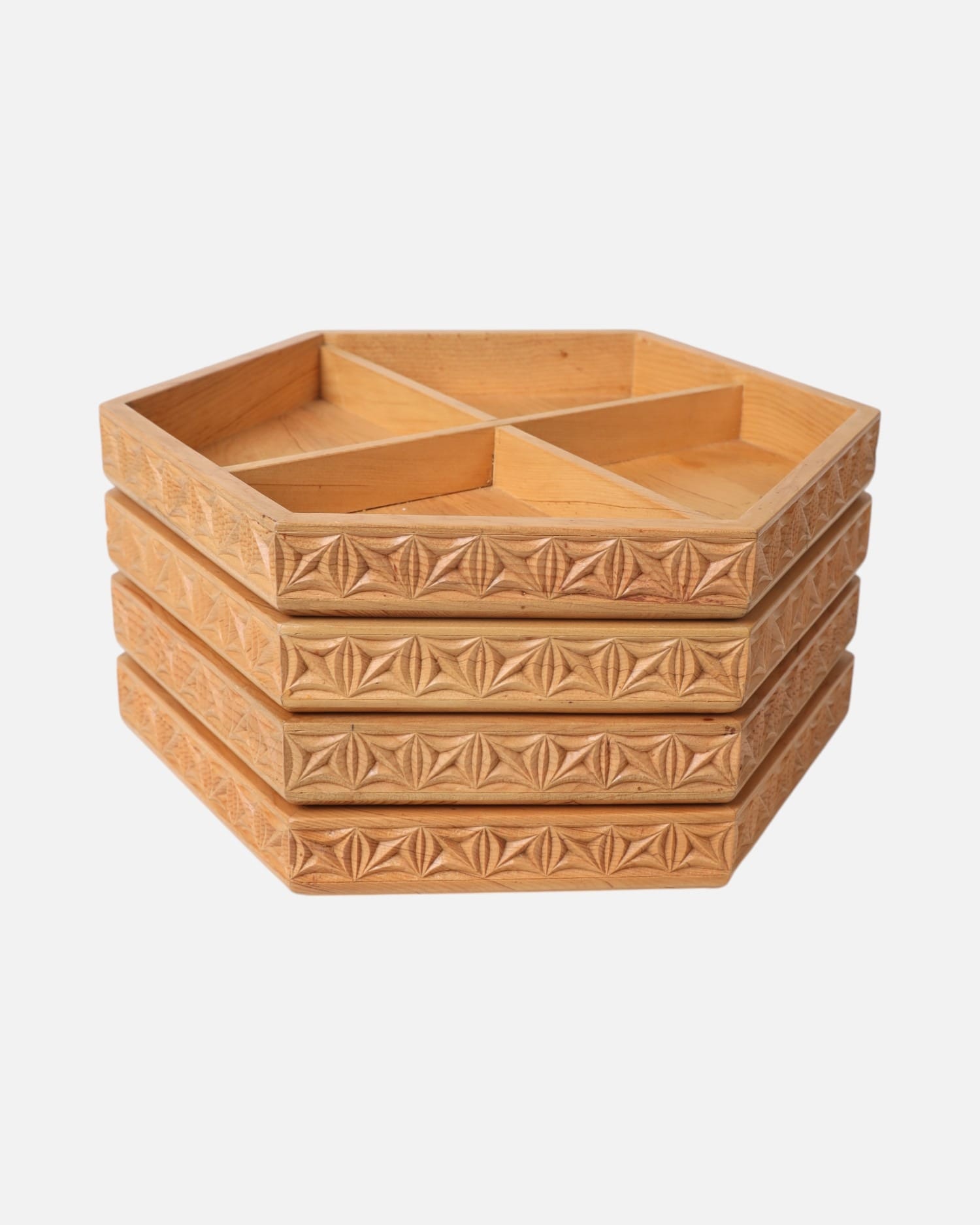Wooden Dry Fruit Set – Handcrafted Archa Wood