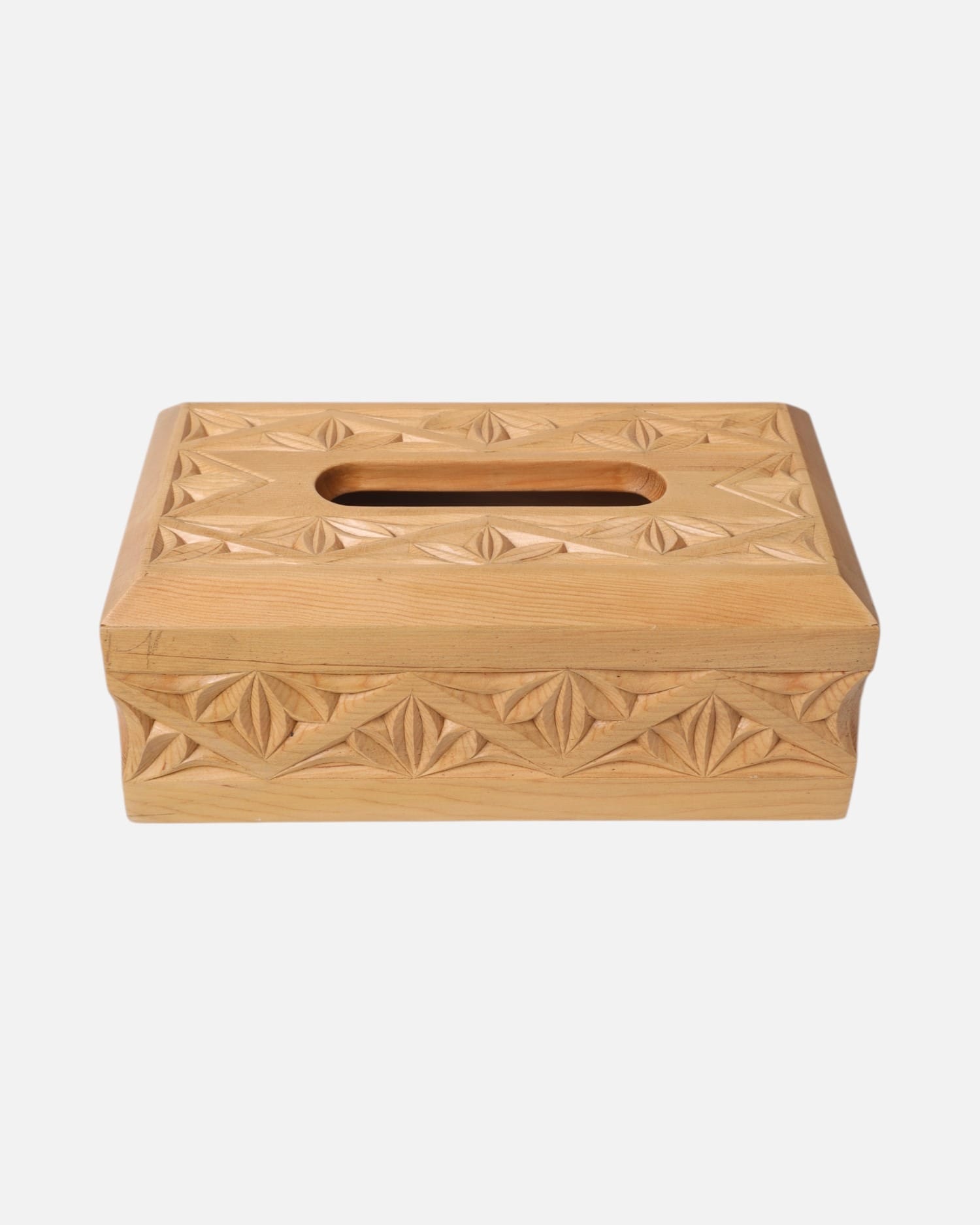 Nooristani Handcrafted Wooden Tissue Box – Traditional Afghan Carved Design