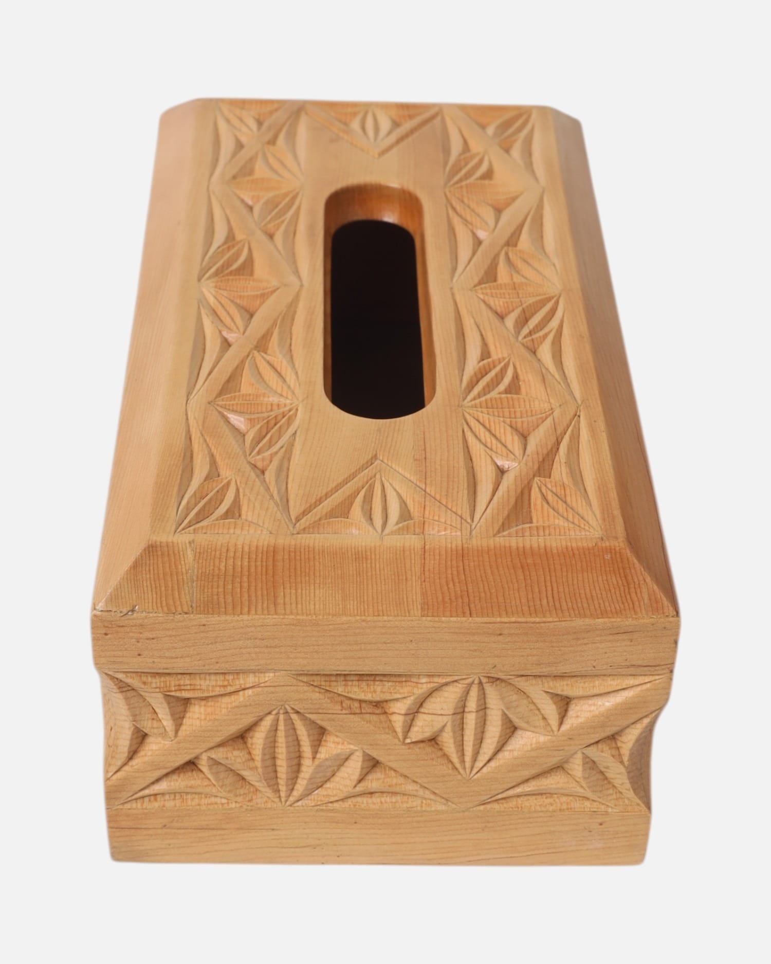 Nooristani Handcrafted Wooden Tissue Box – Traditional Afghan Carved Design