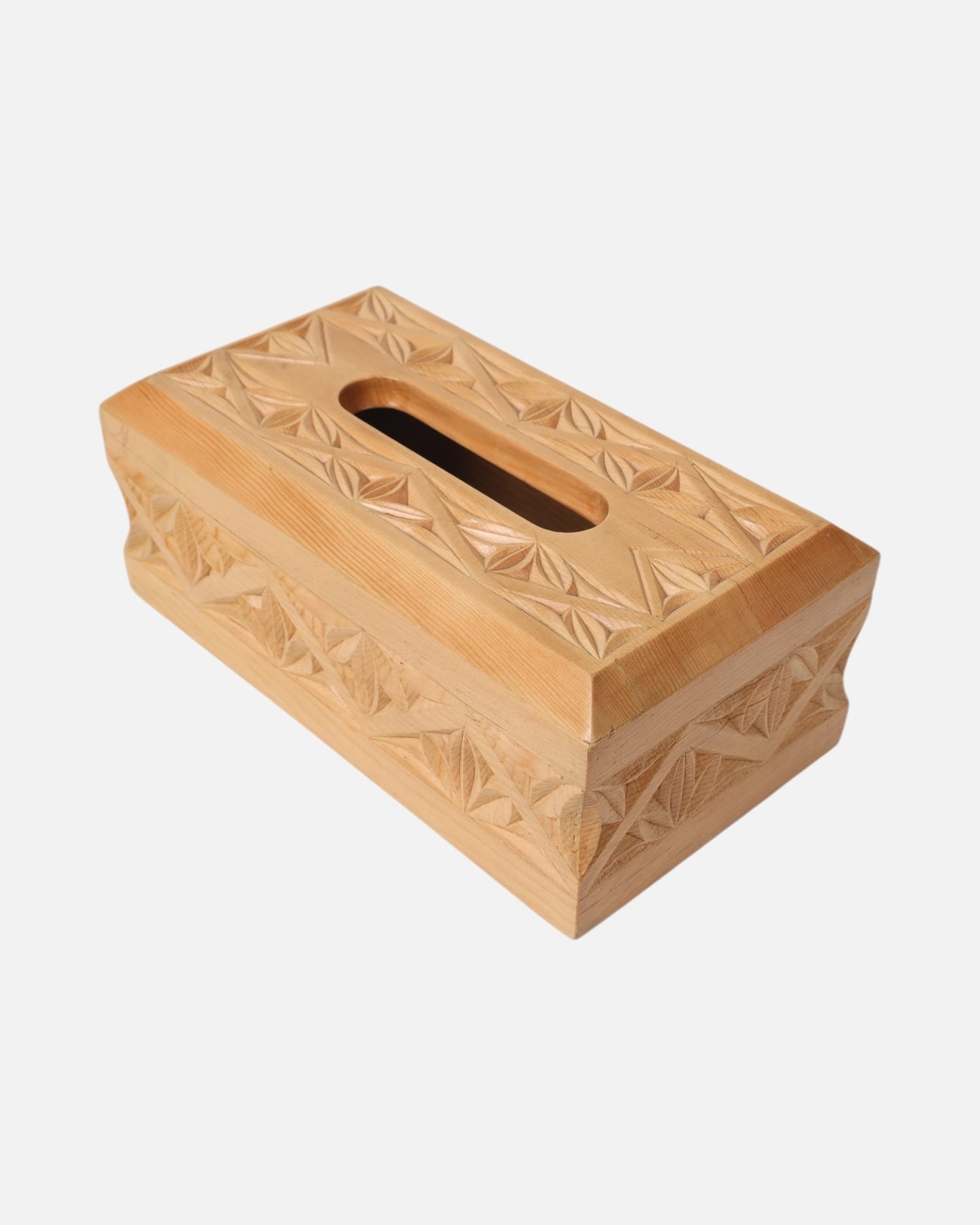 Nooristani Handcrafted Wooden Tissue Box – Traditional Afghan Carved Design