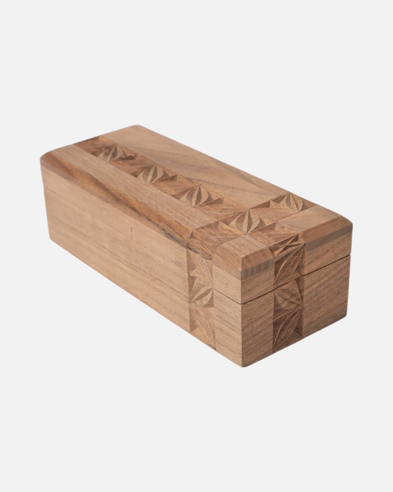 Unique Wooden Jewelry Box with Nooristani Detailing – Handcrafted Afghan Decor