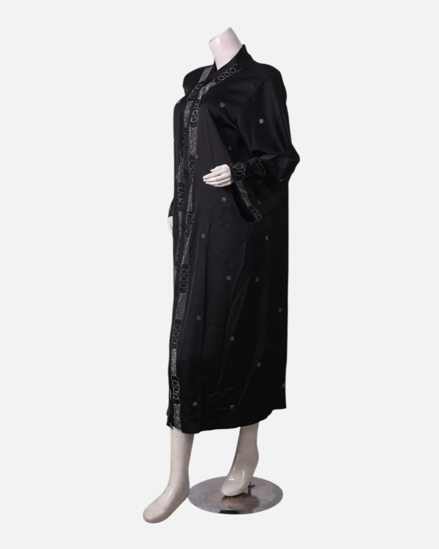 Embroidery Buttoned Abaya with Hijab Modest Dress