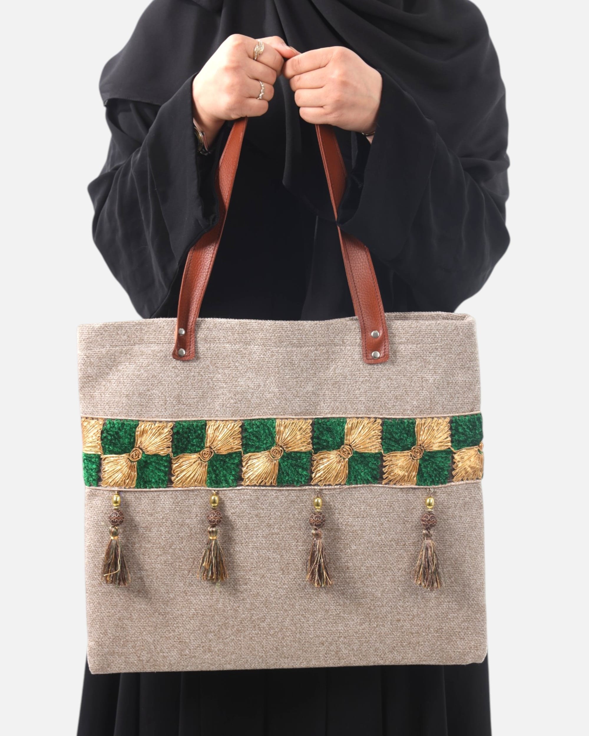 Embroidered Tote Bag, Personalized with Initials, Handmade Canvas Bag, Bridesmaid Gift, Custom Tote with Tassels
