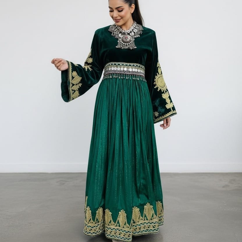 knee length dresses for ladies Lajward Traditional Afghan Dress main image 0