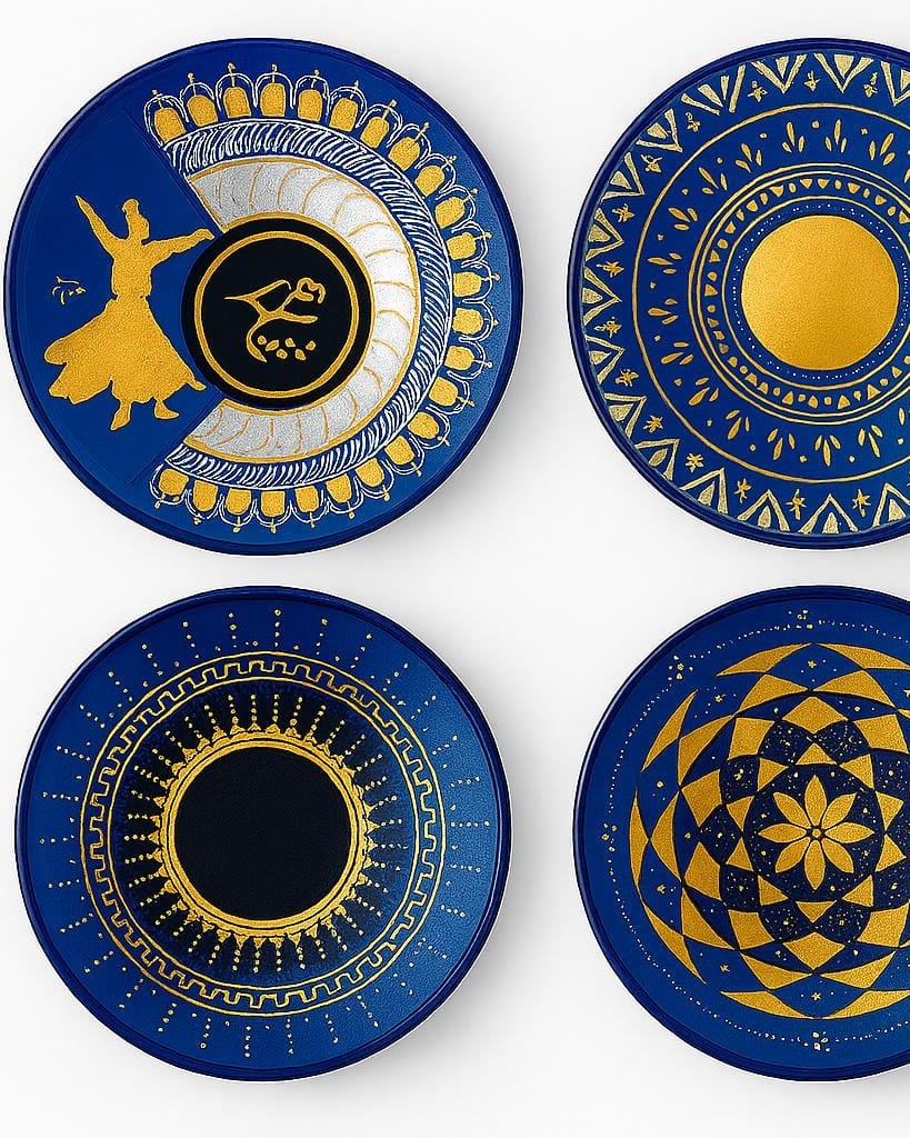 Handblown Glassware Miniature Work Plates (Set of 4)