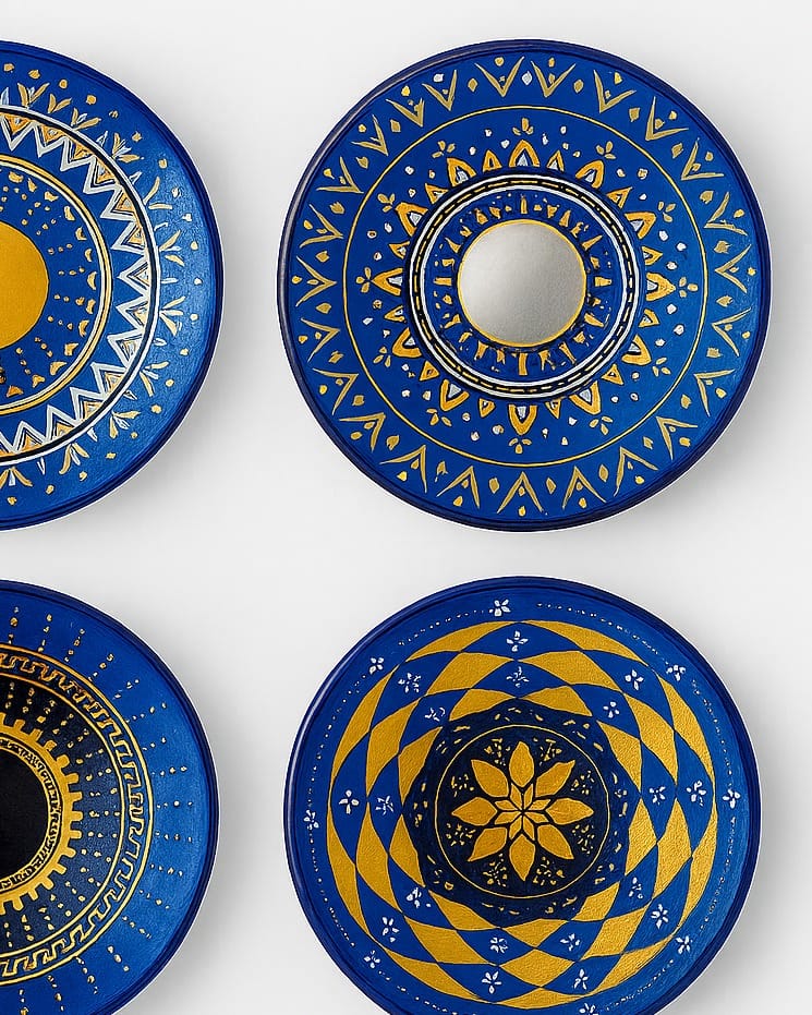 Handblown Glassware Miniature Work Plates (Set of 4)