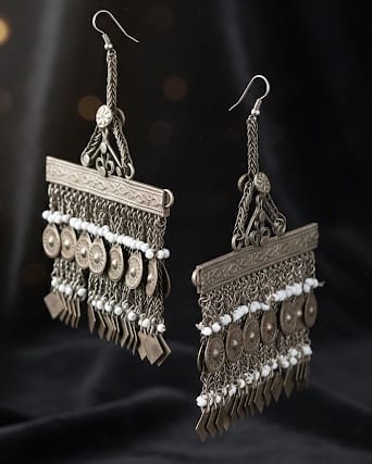 Tribal Hazaragi Earrings | Guilt Drop Dangle Earrings