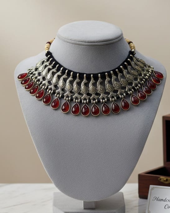 Necklace with Dangle Drop Earrings | Afghani Jewelry Set