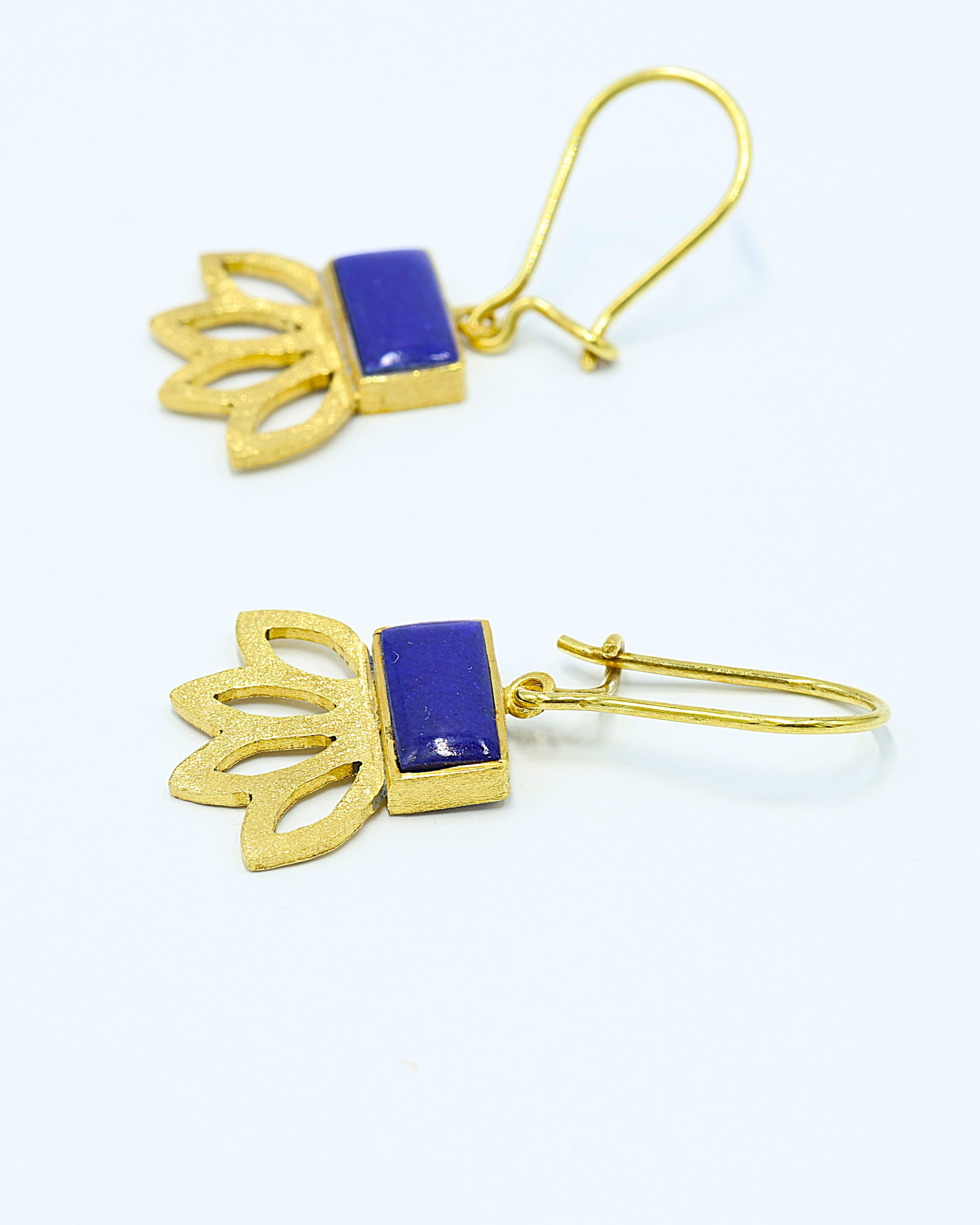 Classic Gold Lapis Lazuli Earrings