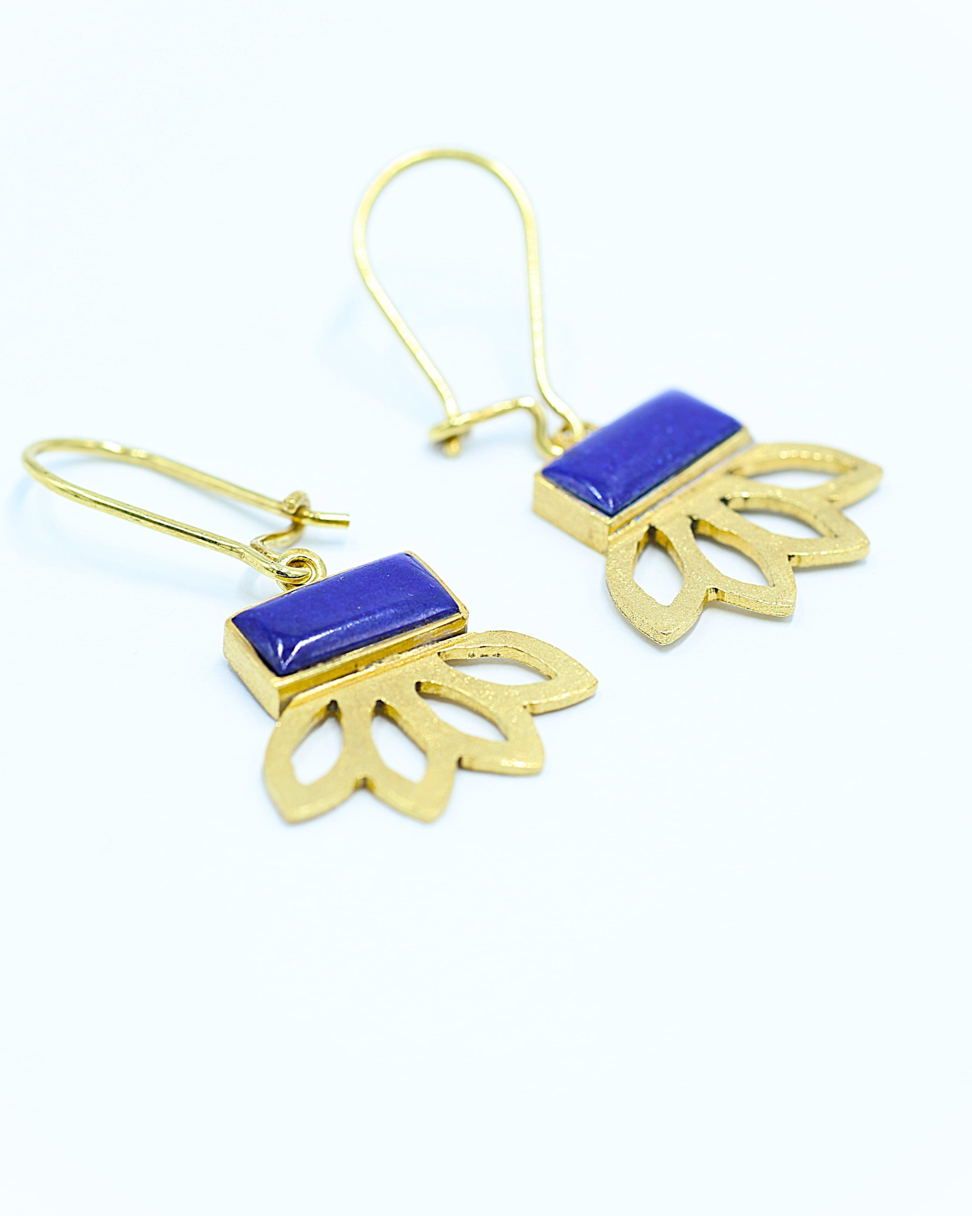 Classic Gold Lapis Lazuli Earrings