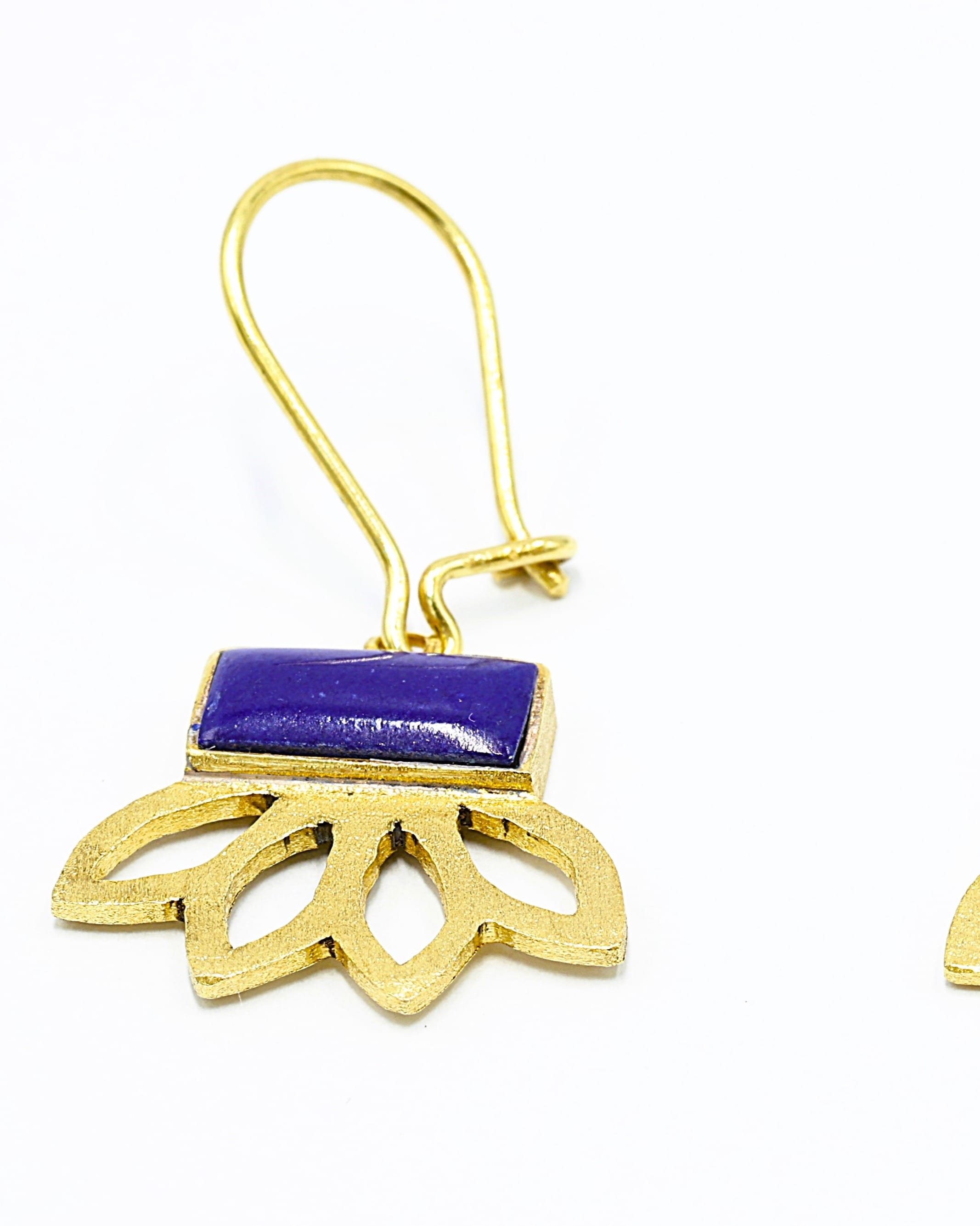 Classic Gold Lapis Lazuli Earrings