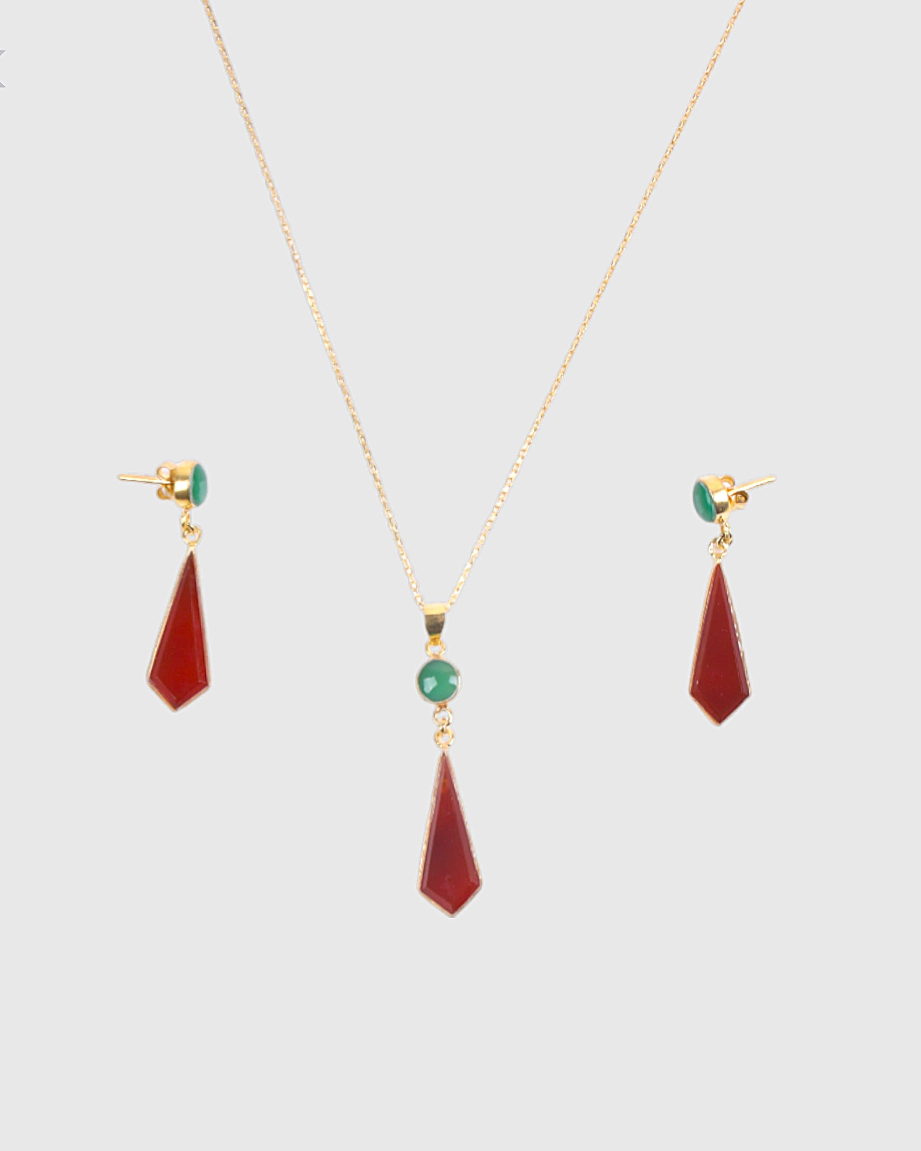 Agate Jewelry Set (Necklace & Earrings)