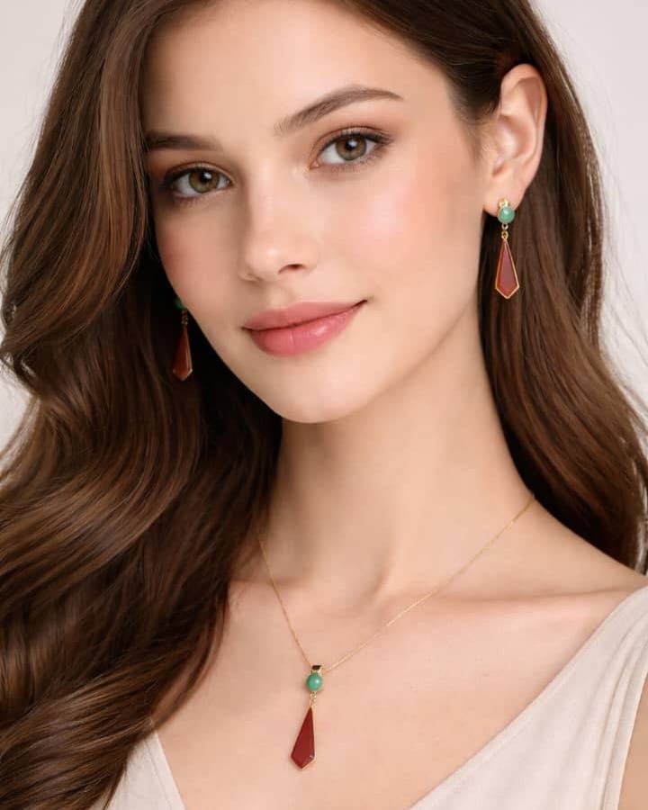 Agate Jewelry Set (Necklace & Earrings)