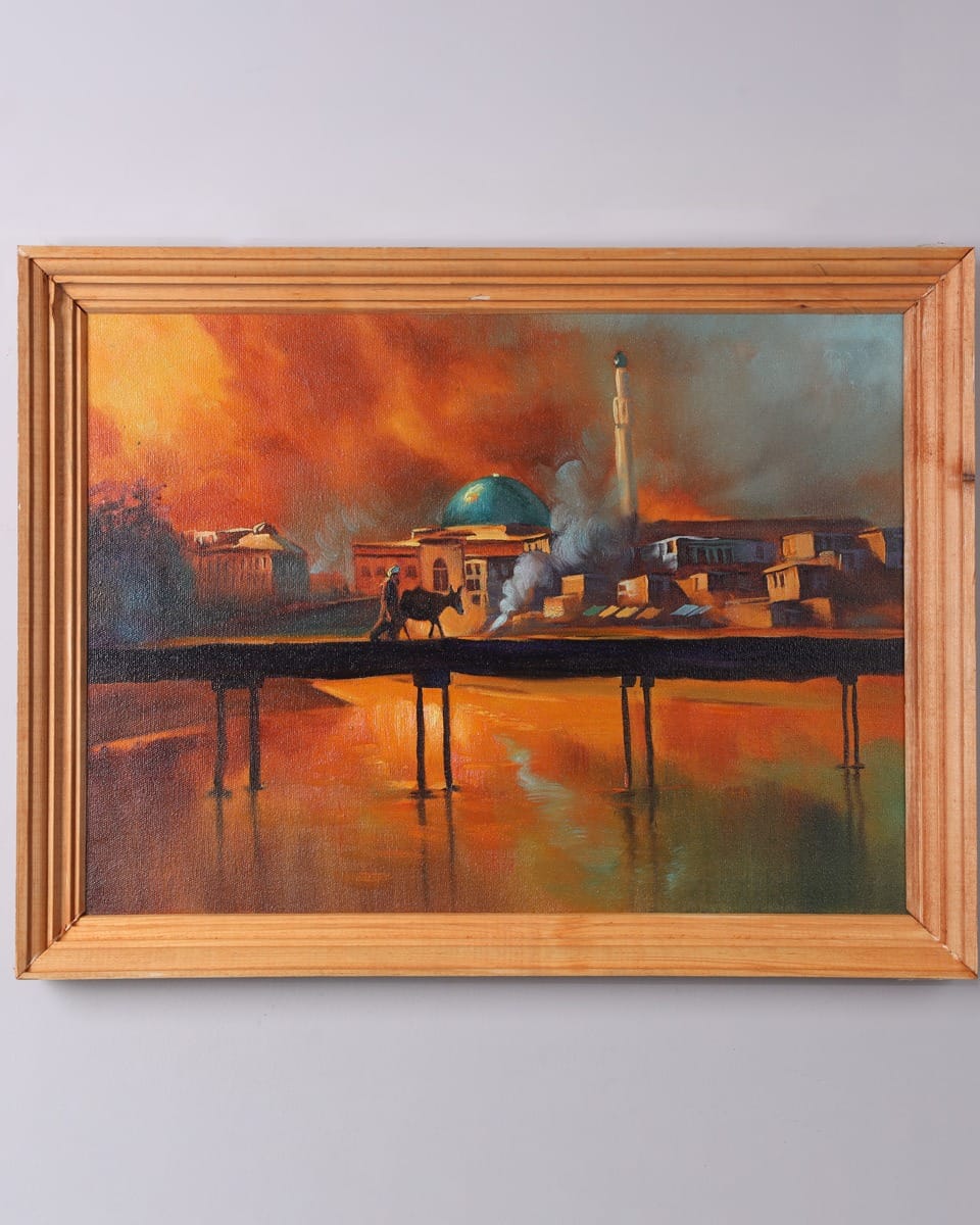 Kabul River Landscape Oil Painting