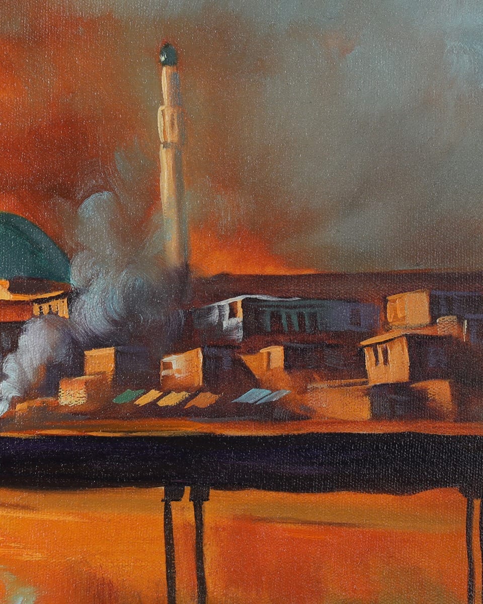 Kabul River Landscape Oil Painting