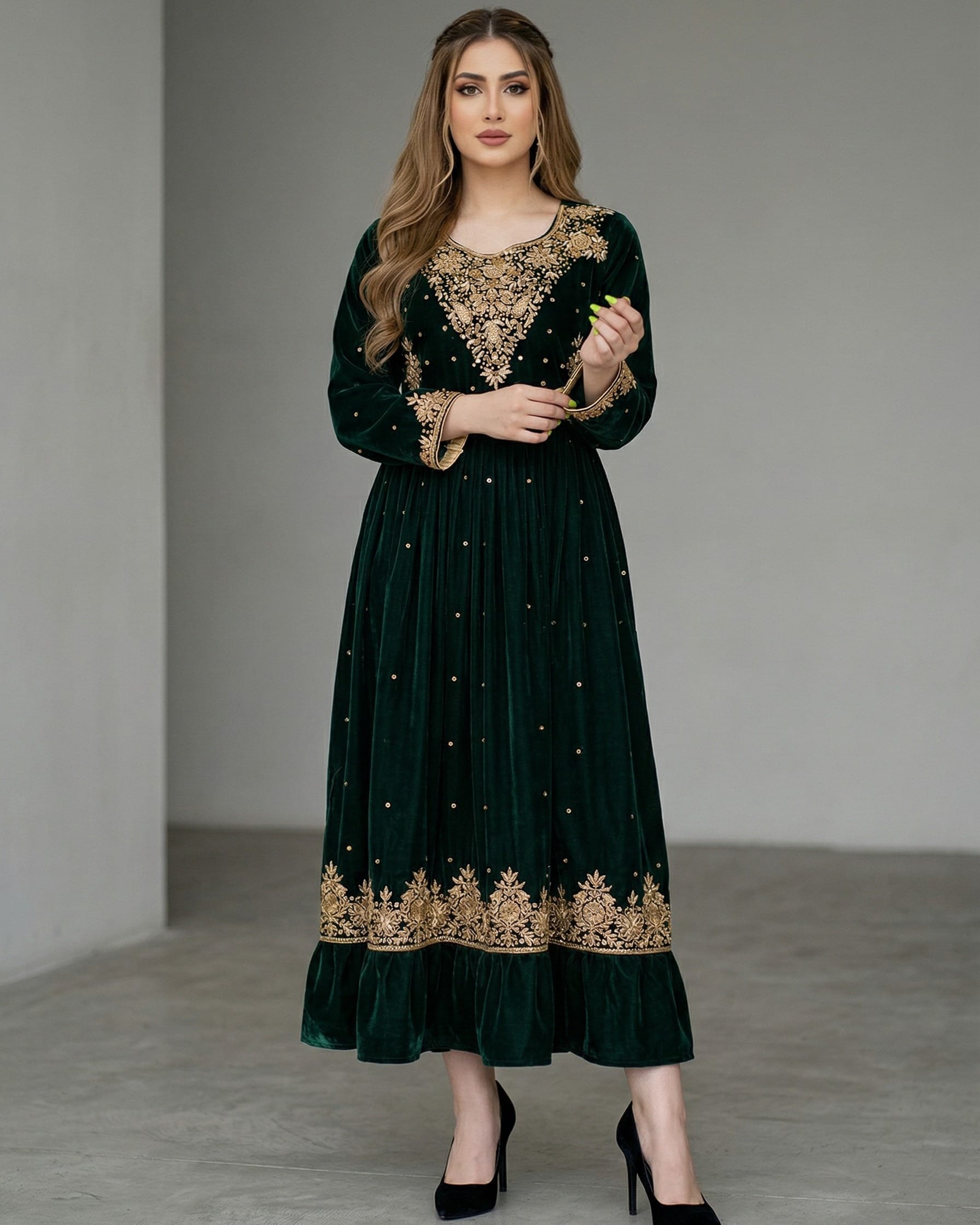 green afghan dress Afghan Nikkah Dress main image 1
