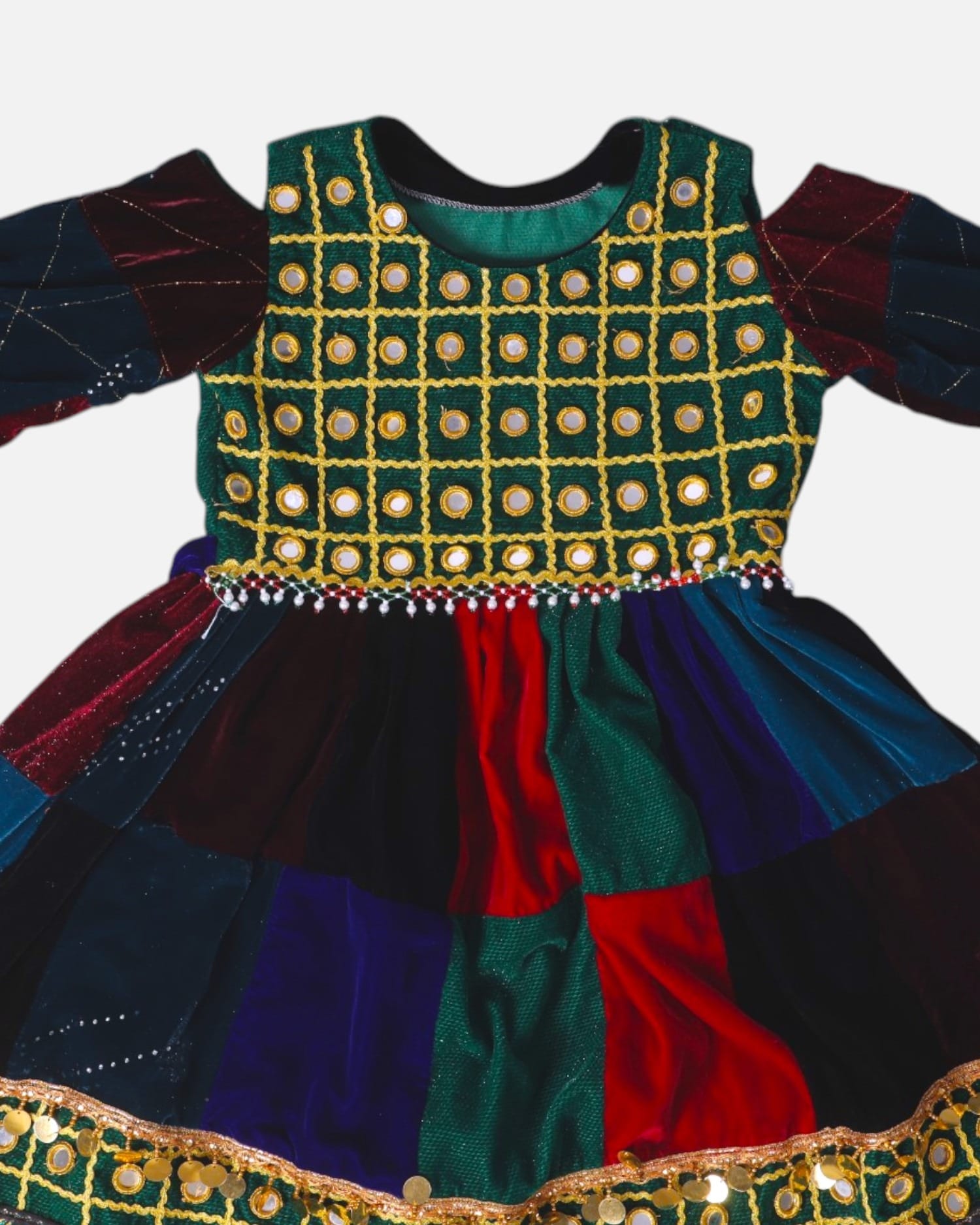 Handmade Dress with Purple scarf for kids