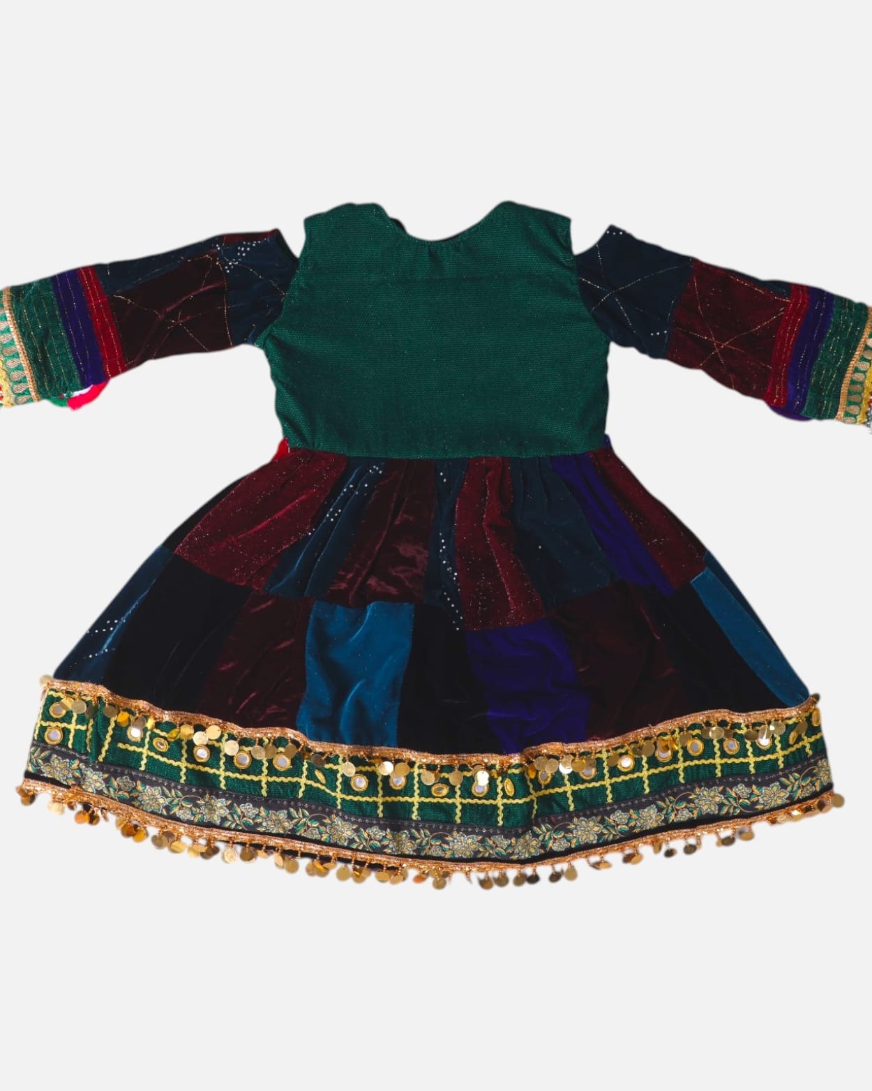 Handmade Dress with Purple scarf for kids
