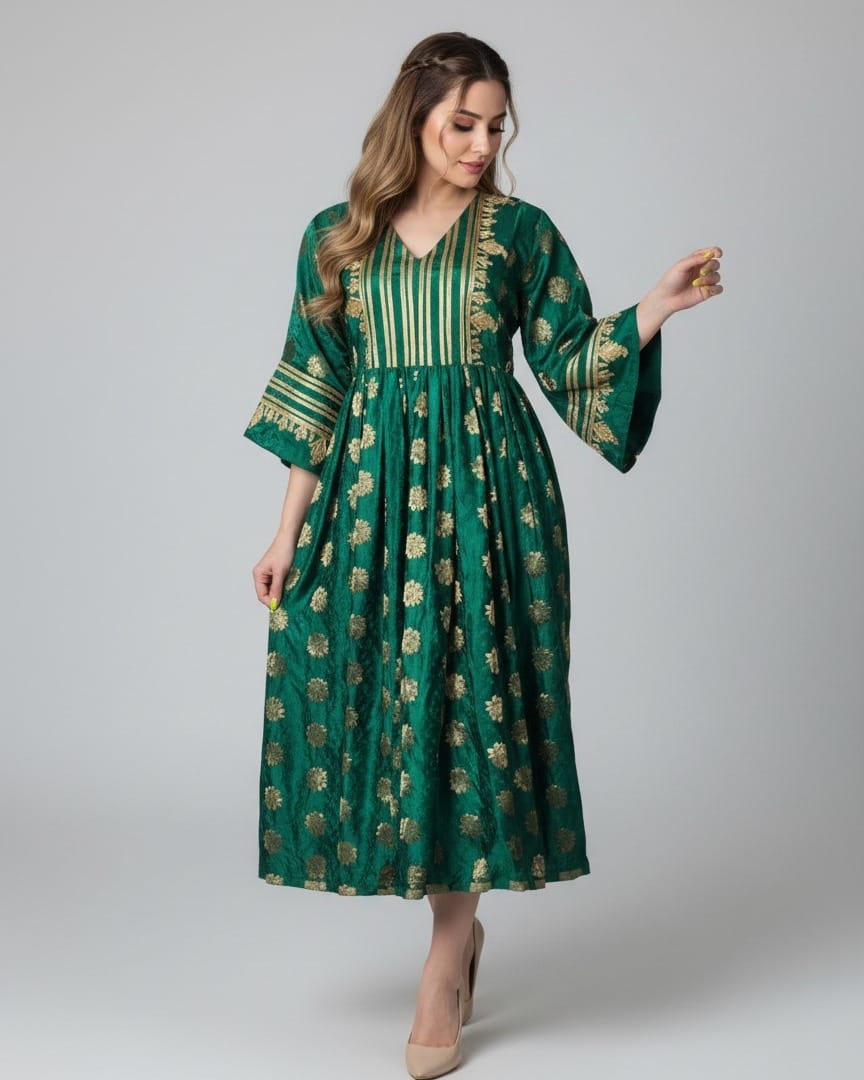 Emerald Green Afghan Traditional Dress | Aseel