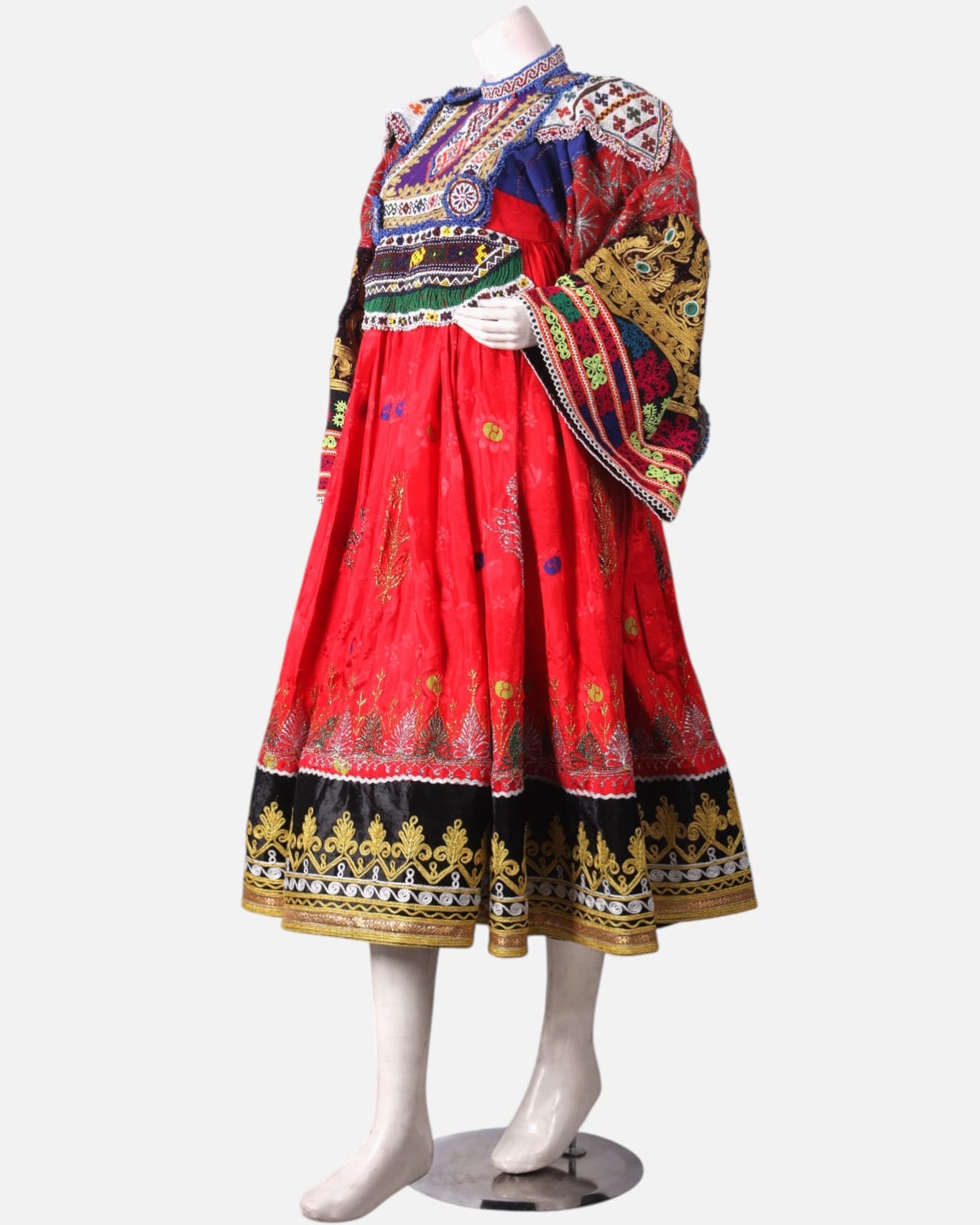 Red Afghani Kuchai Dress